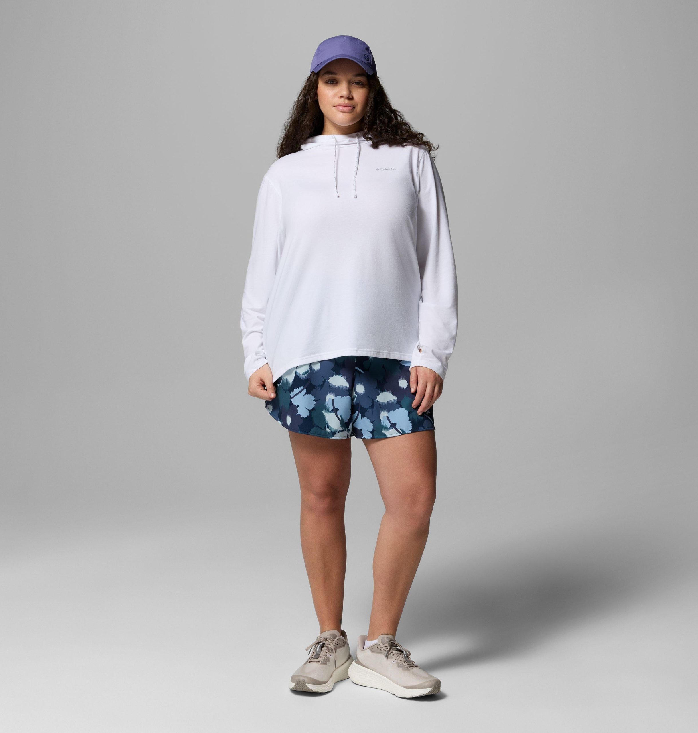 dames shorts met vital valley-print - plus size
