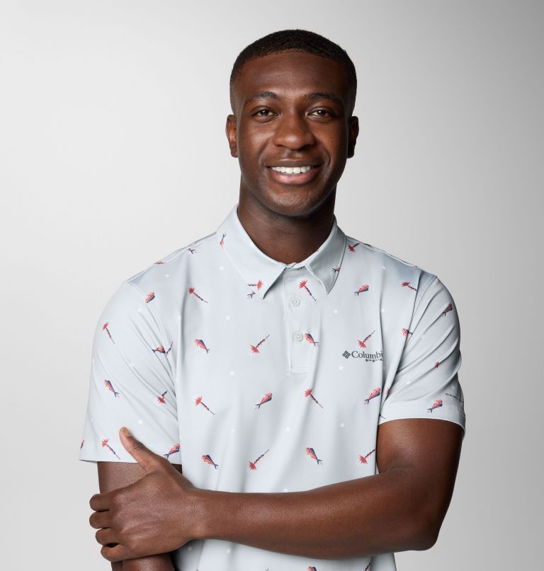 men pfg super slack tide ii stretch polo