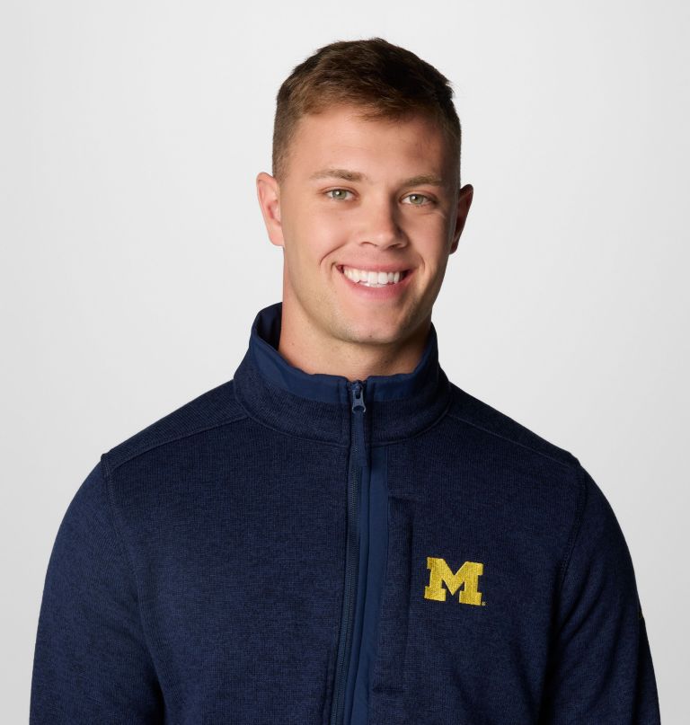 men collegiate sweater weather fleece half zip pullover - michigan