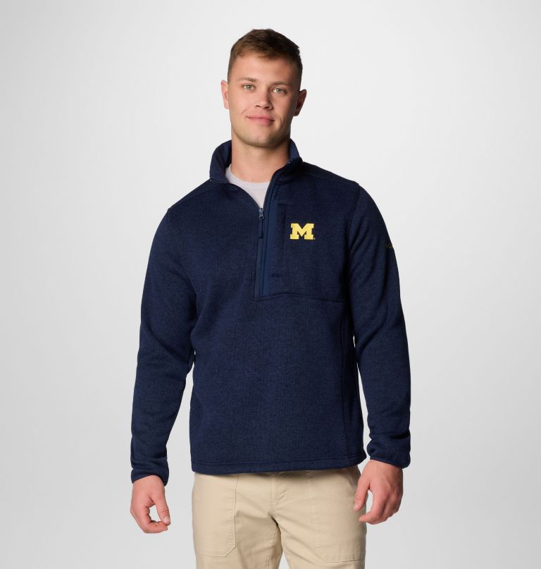 men collegiate sweater weather fleece half zip pullover - michigan