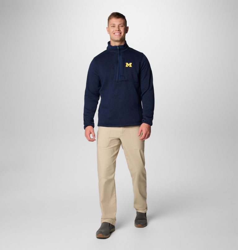 men collegiate sweater weather fleece half zip pullover - michigan