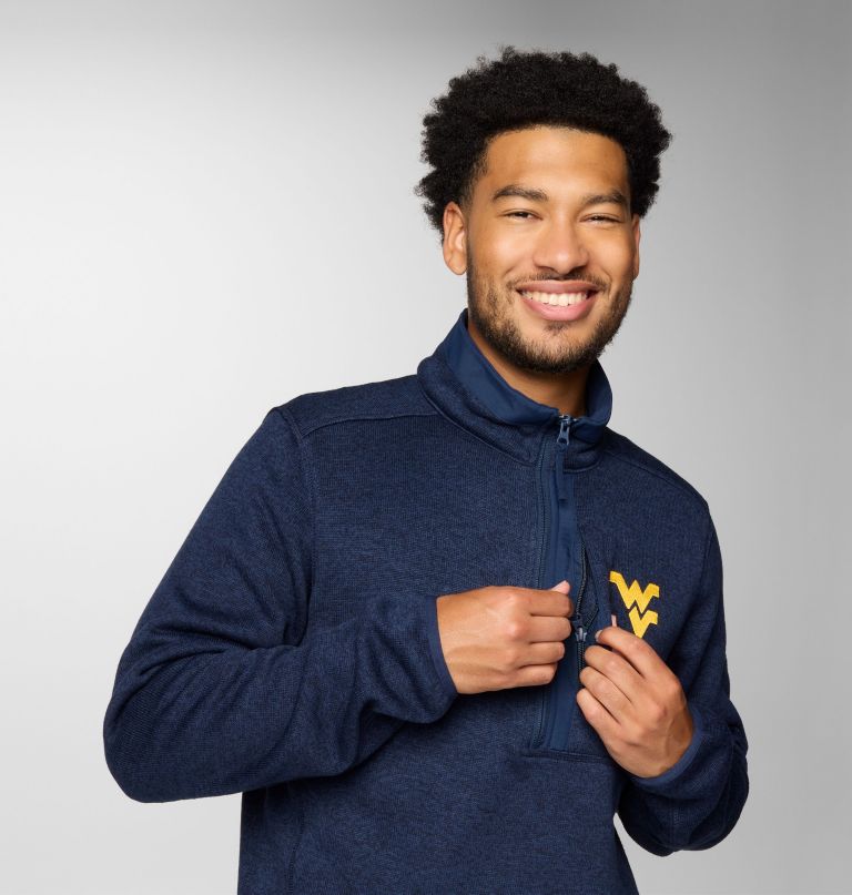 men collegiate sweater weather fleece half zip pullover - west virginia
