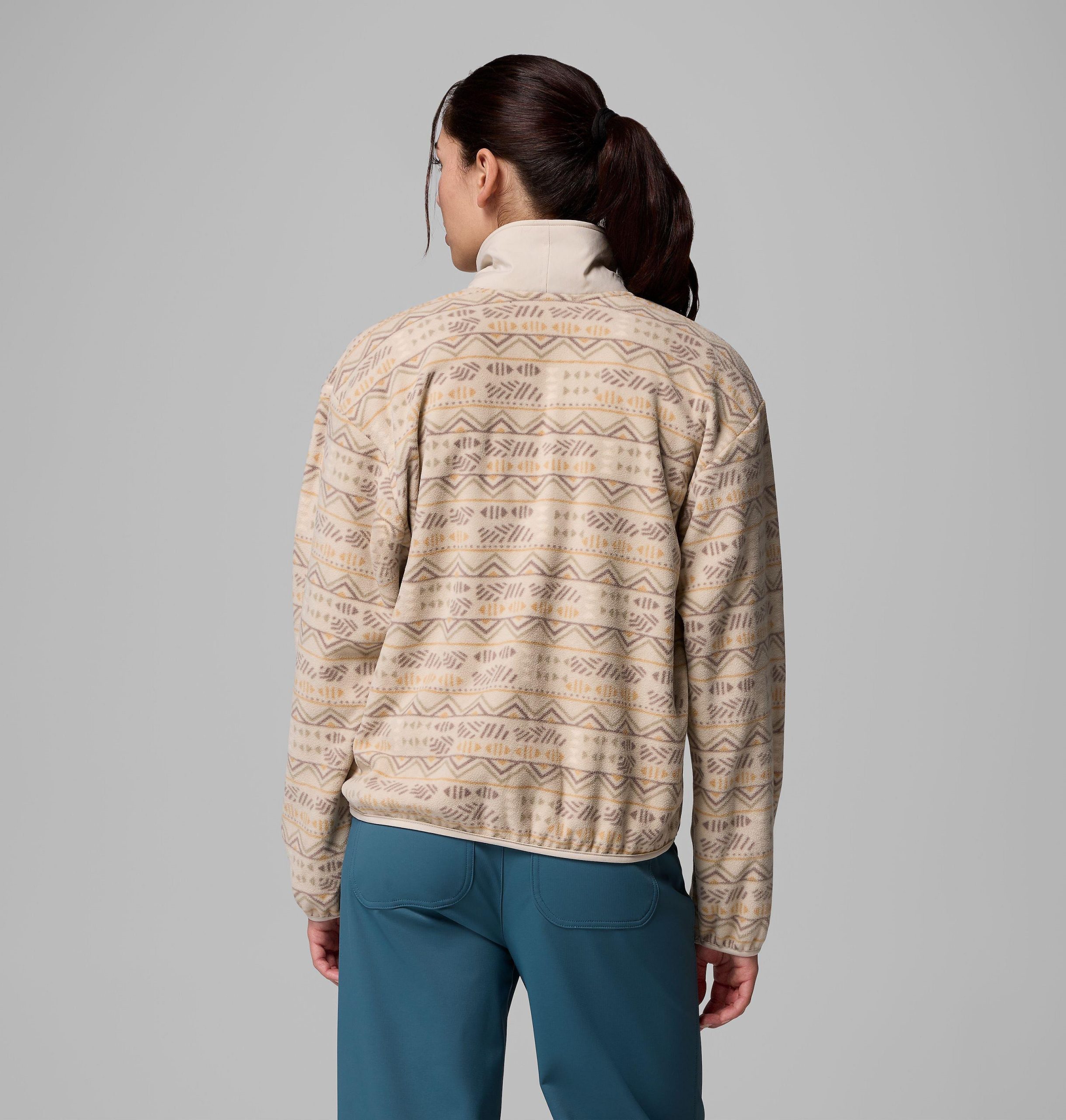 damesjas met sequoia grove-print en halve ritssluiting