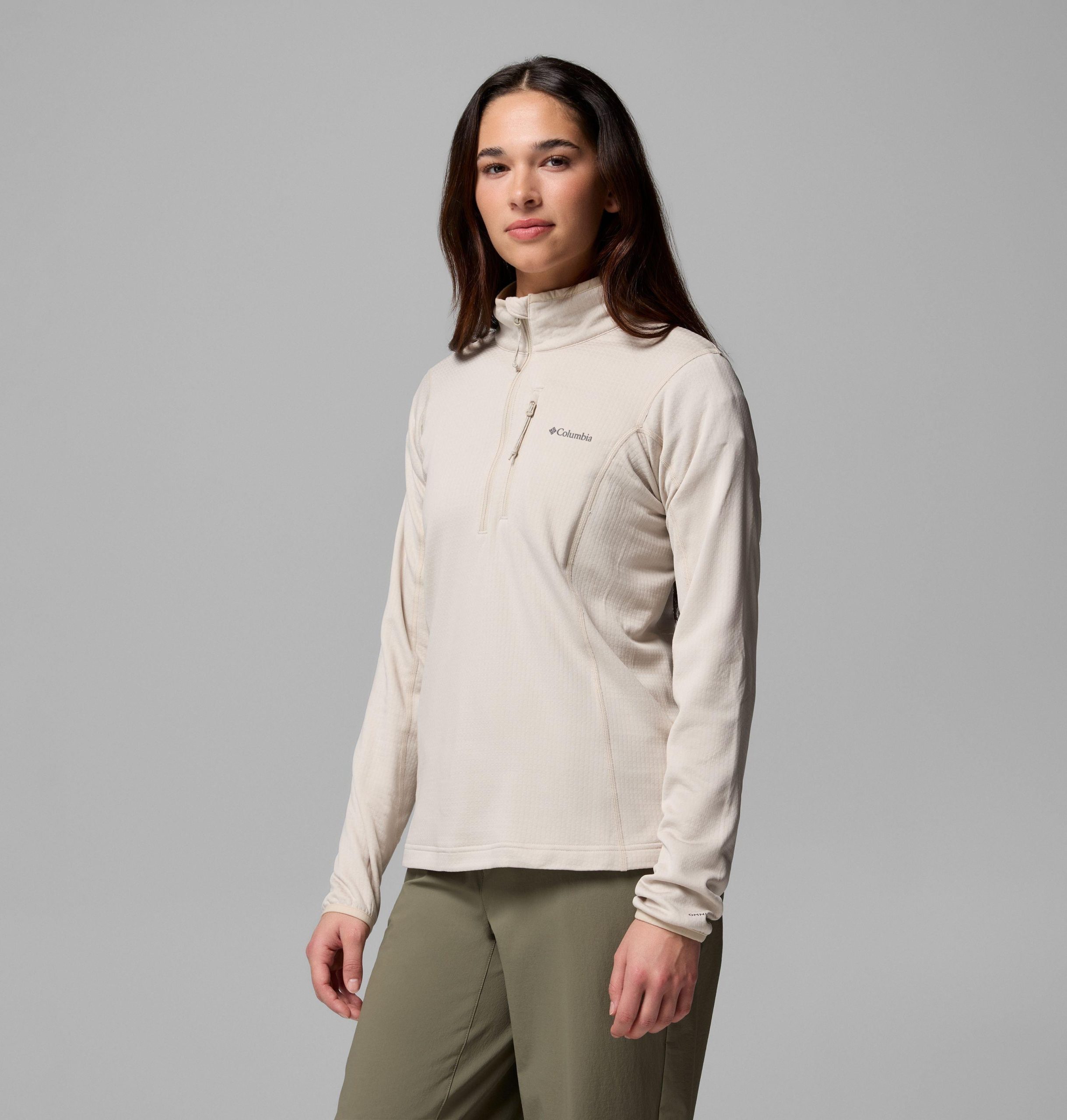 dames essential hike grid fleece half zip jacket