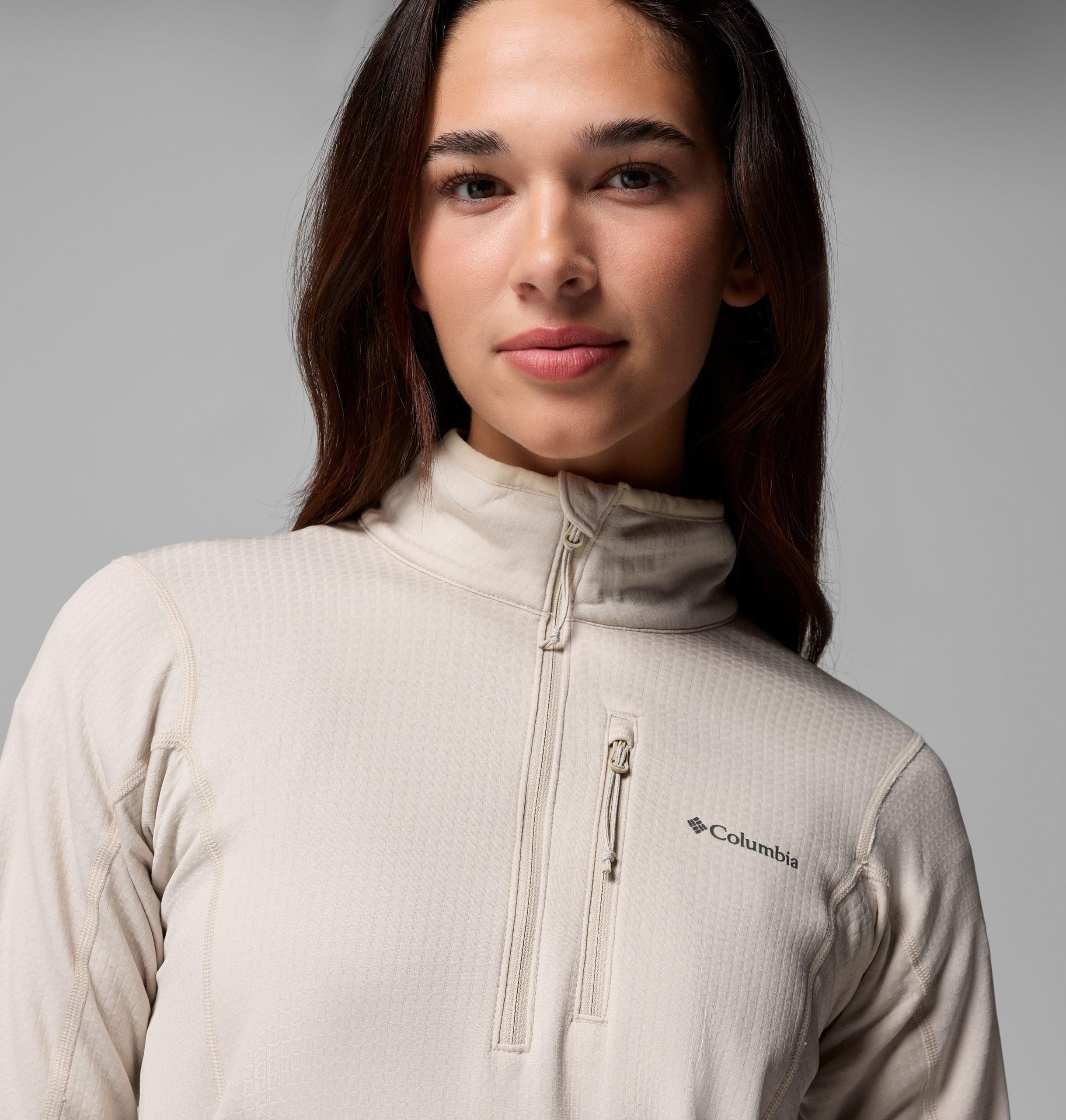 dames essential hike grid fleece half zip jacket