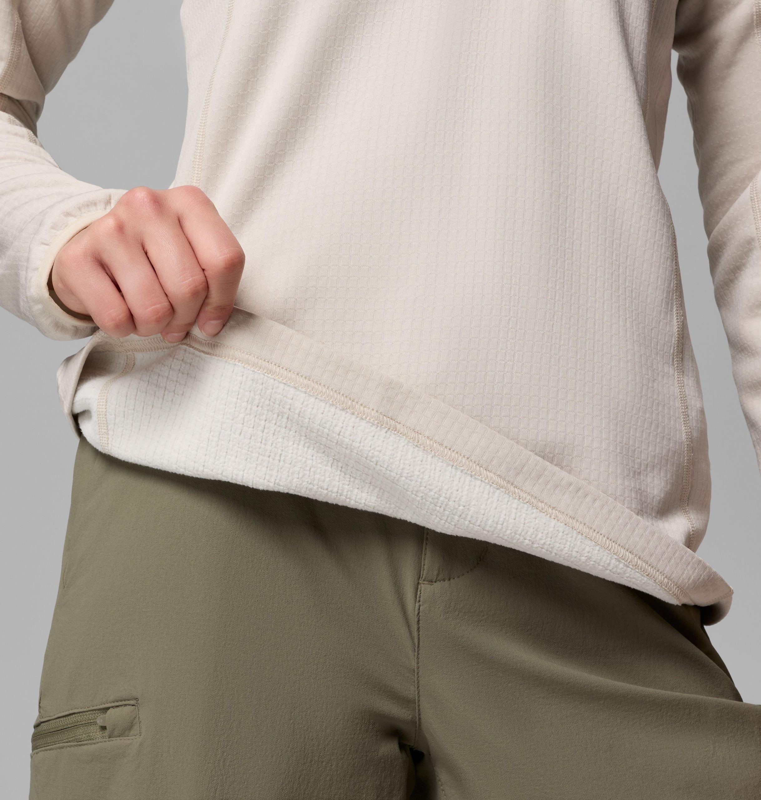 dames essential hike grid fleece half zip jacket