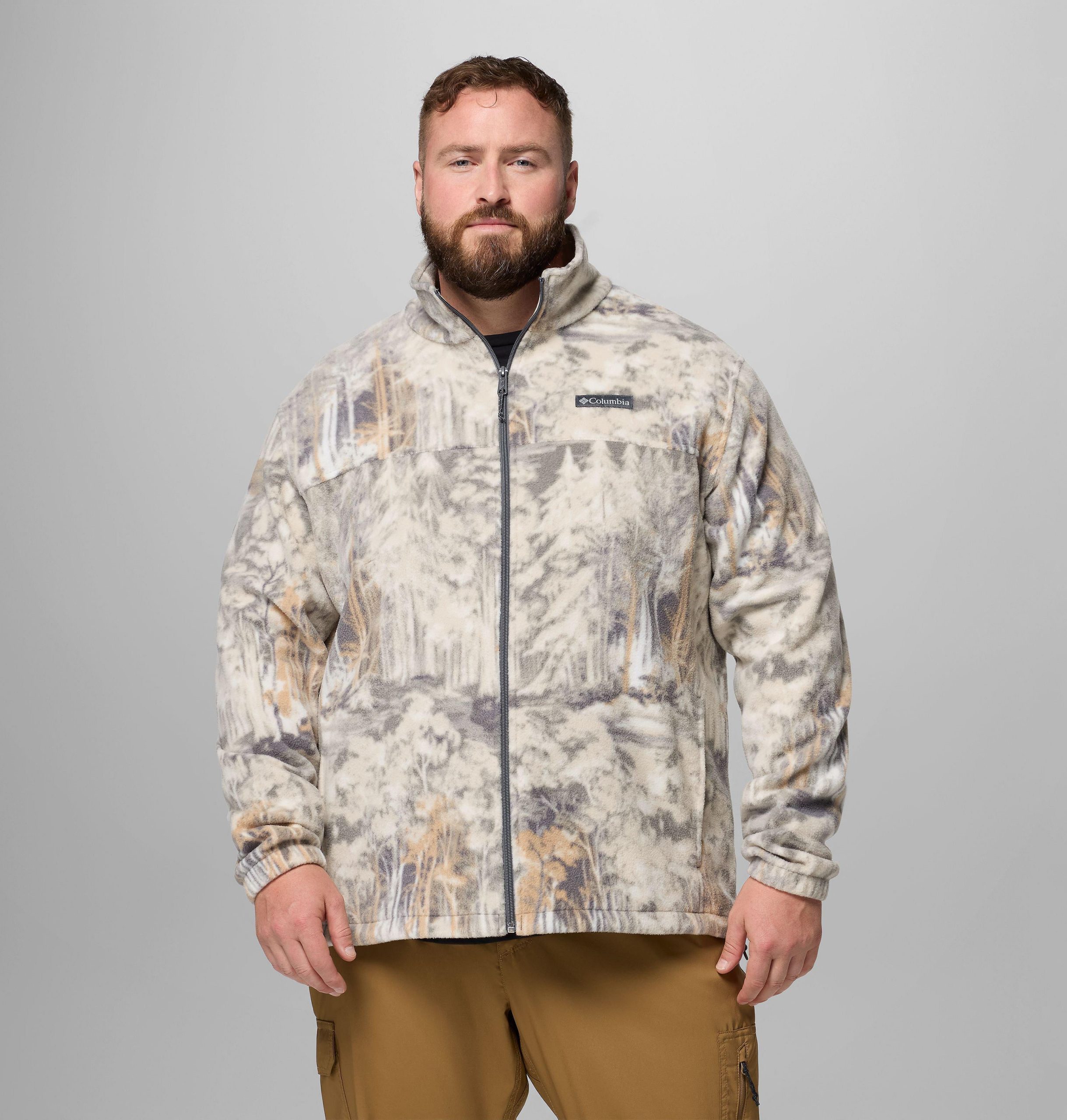 heren steens mountain fleecejack met print - groot
