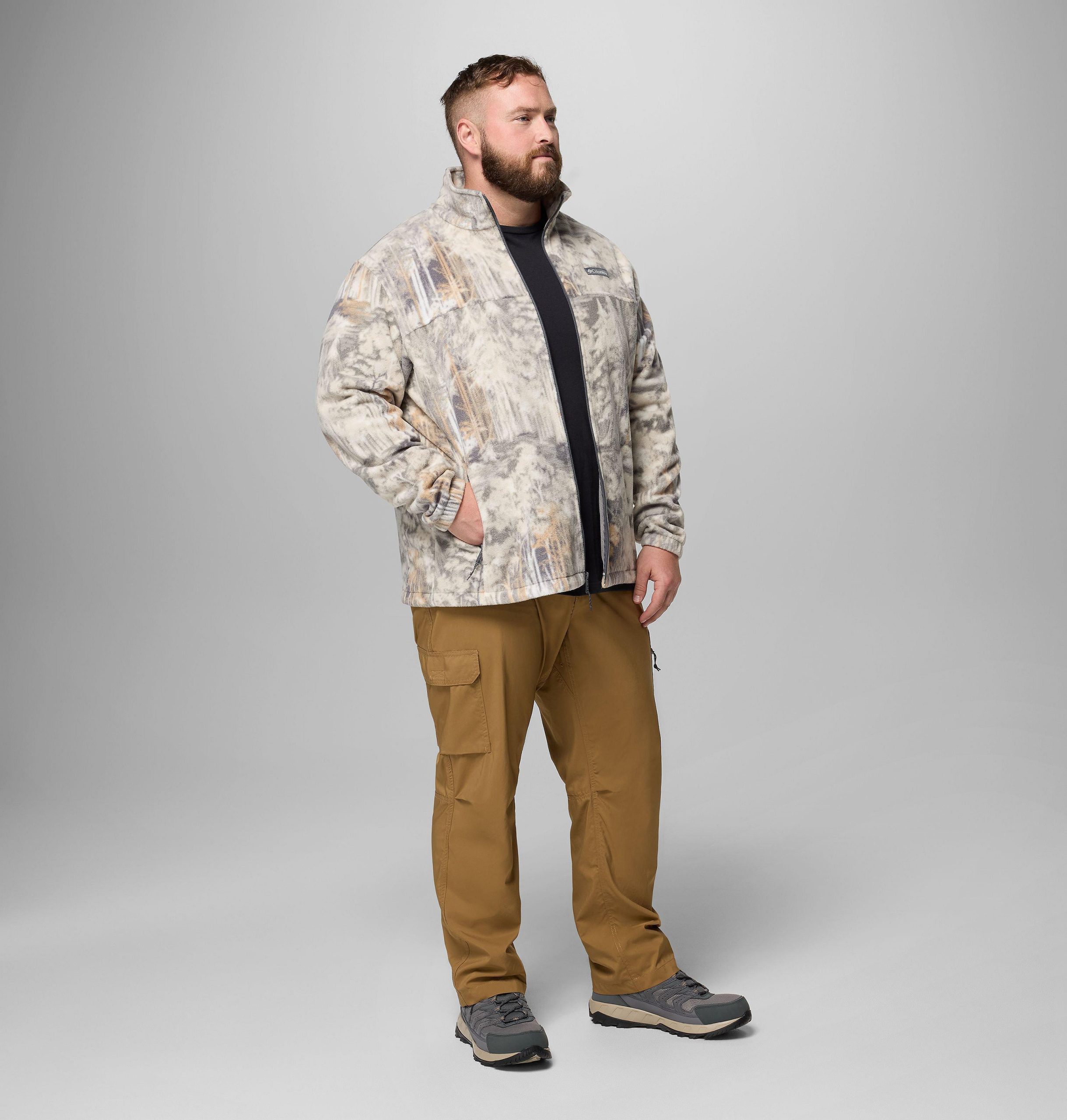 heren steens mountain fleecejack met print - groot