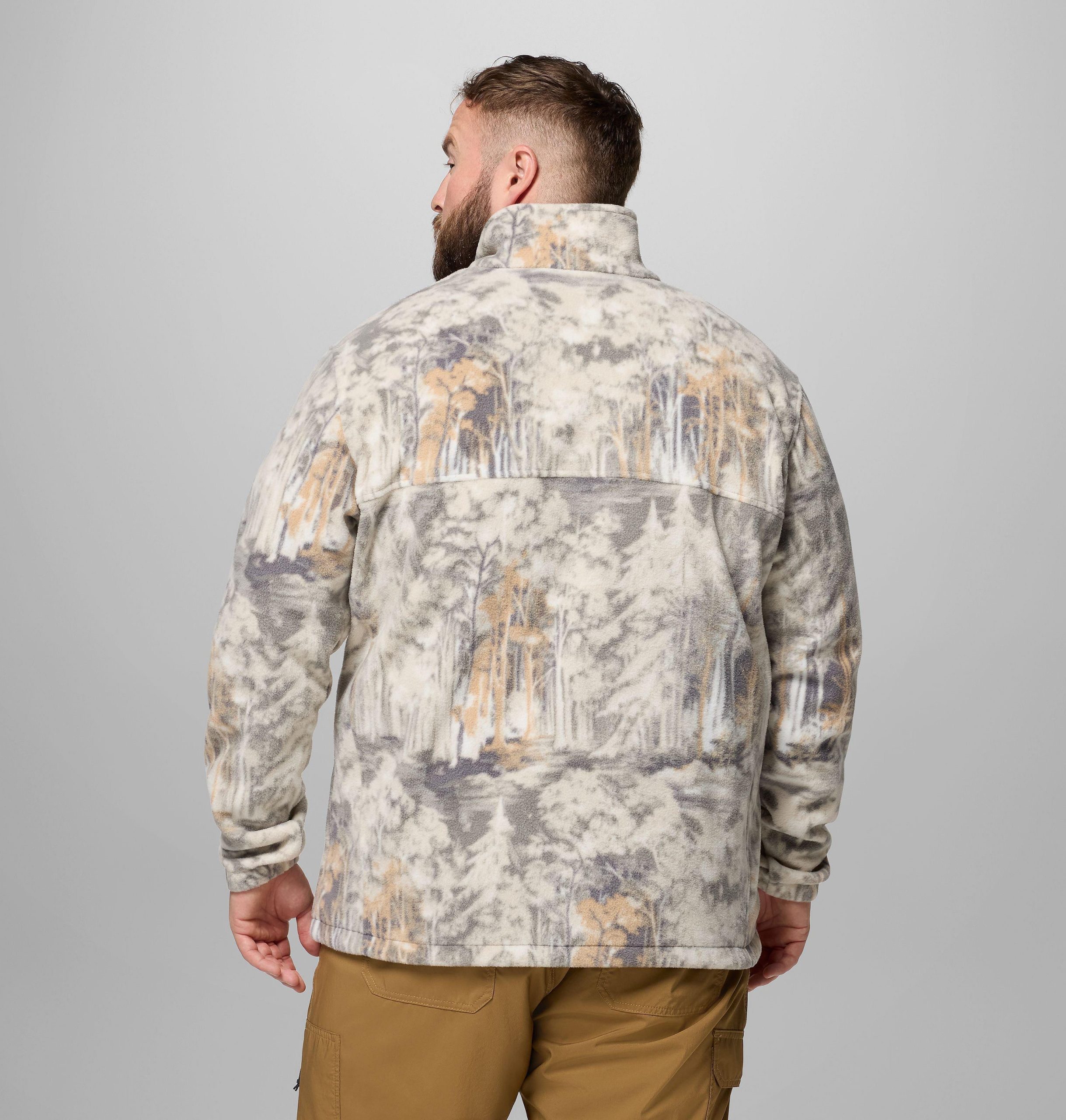 heren steens mountain fleecejack met print - groot