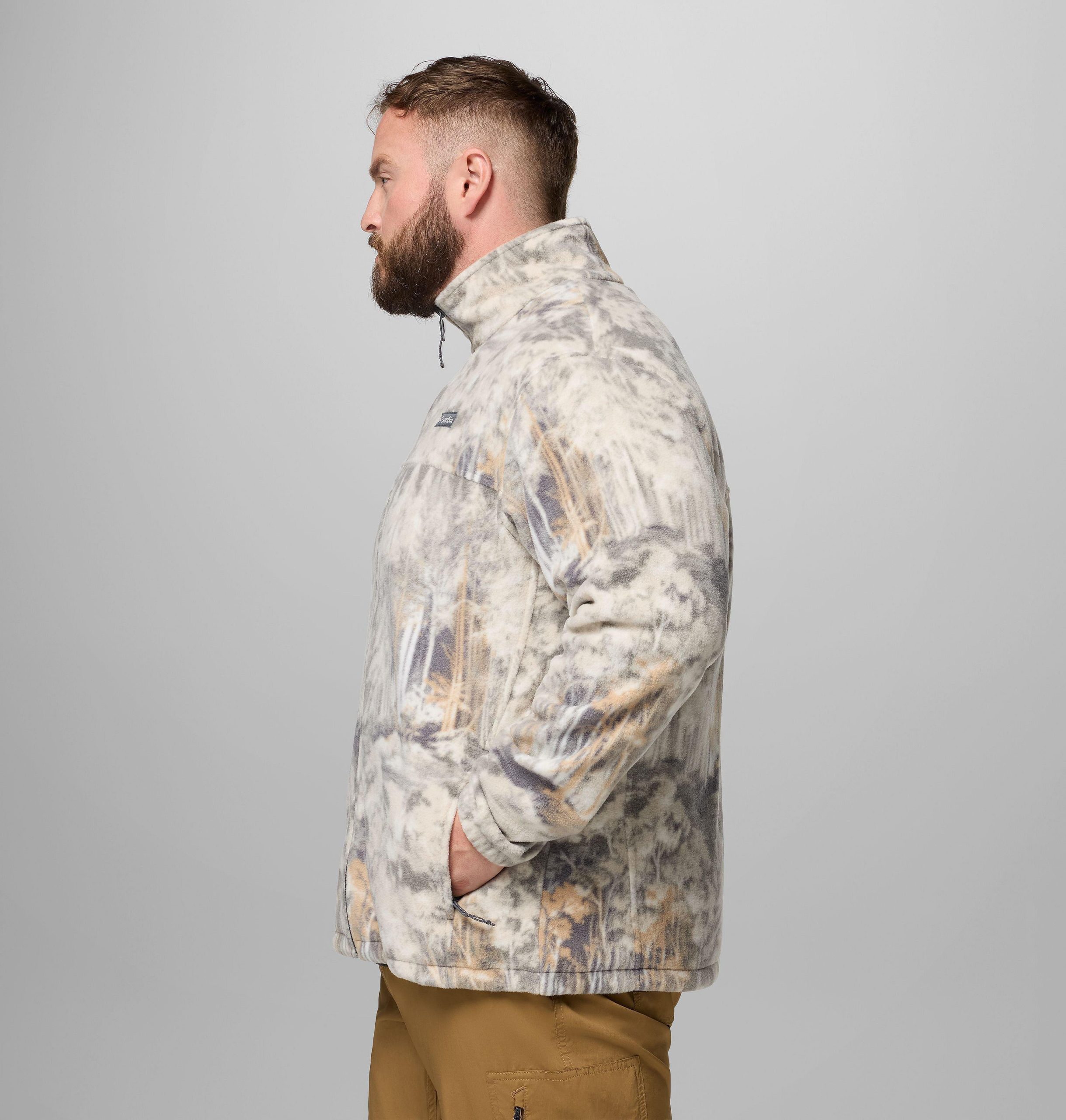 heren steens mountain fleecejack met print - groot