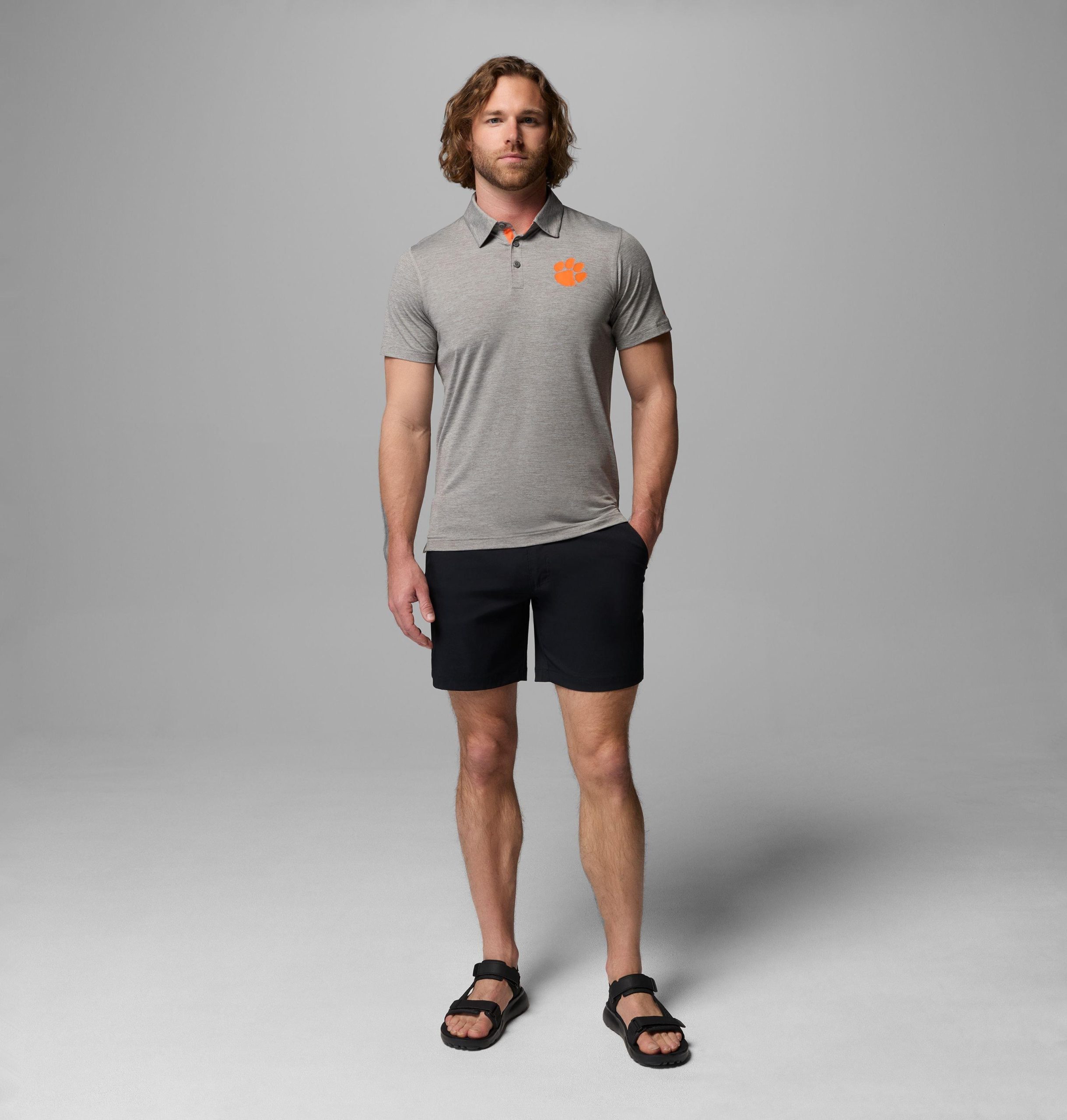 heren collegiate tech trail polo - clemson