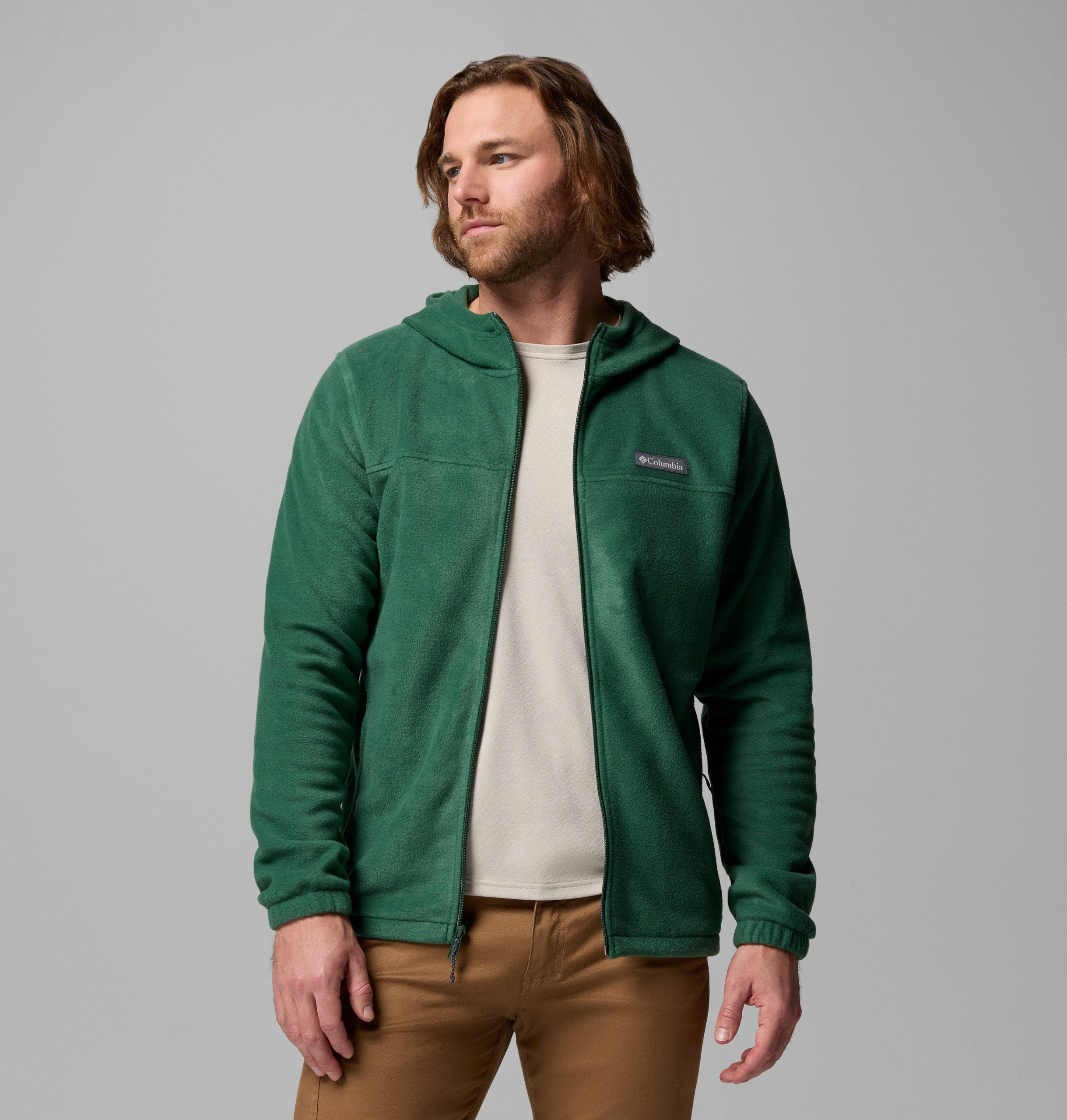 heren steens mountain fleece hoodie met volledige ritssluiting - lang