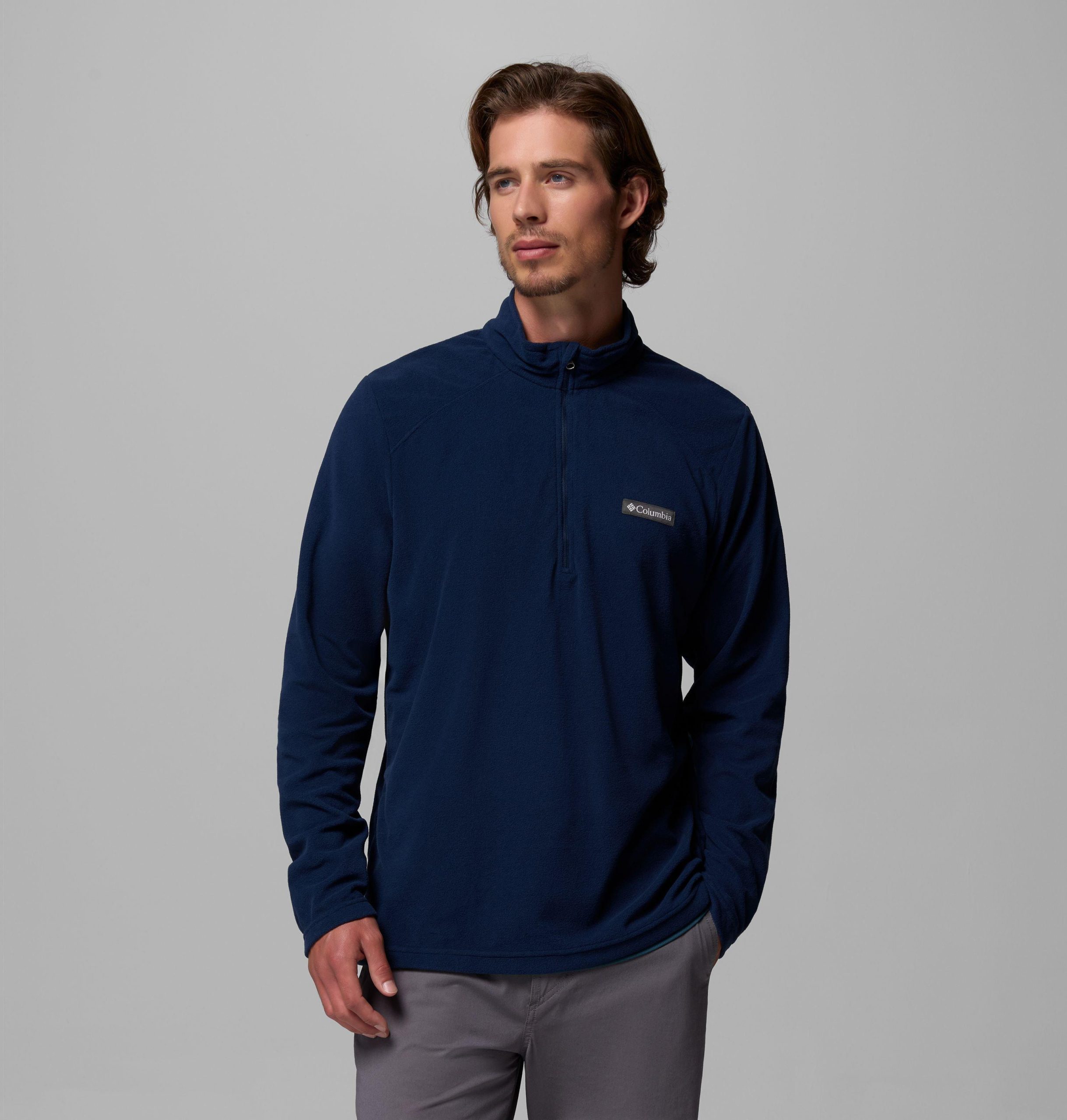 heren lake aloha fleece trui met halve rits