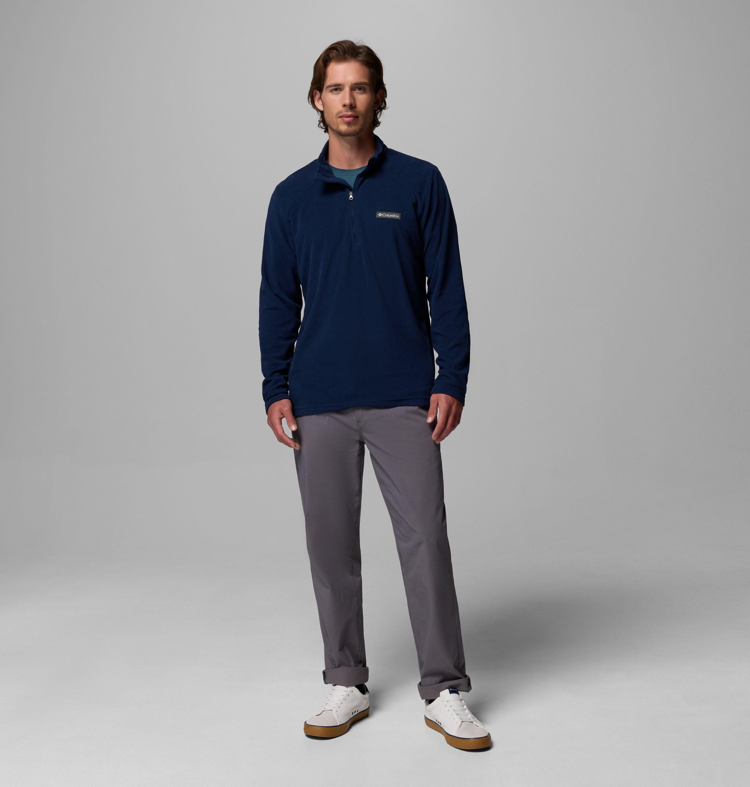heren lake aloha fleece trui met halve rits