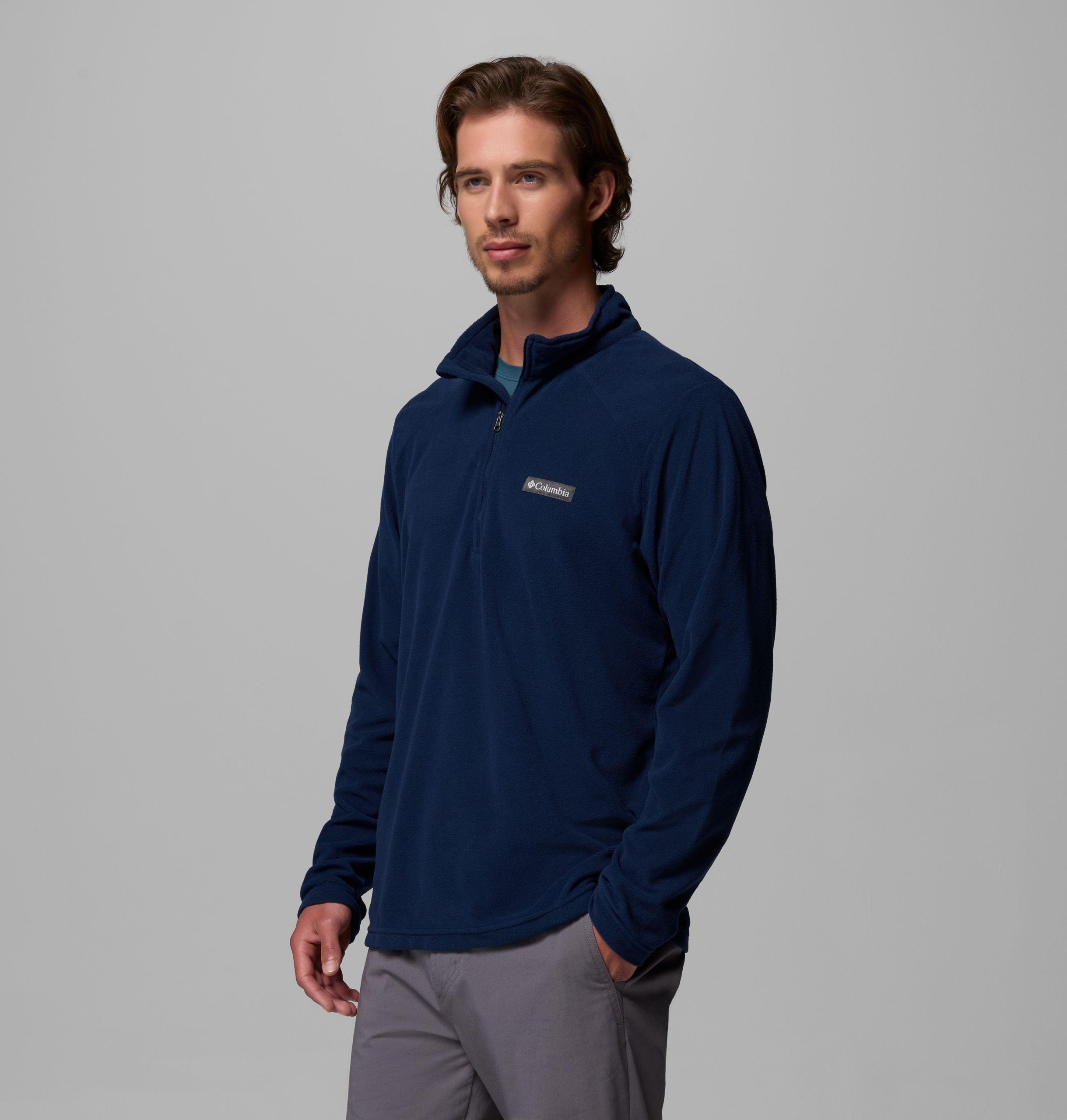 heren lake aloha fleece trui met halve rits