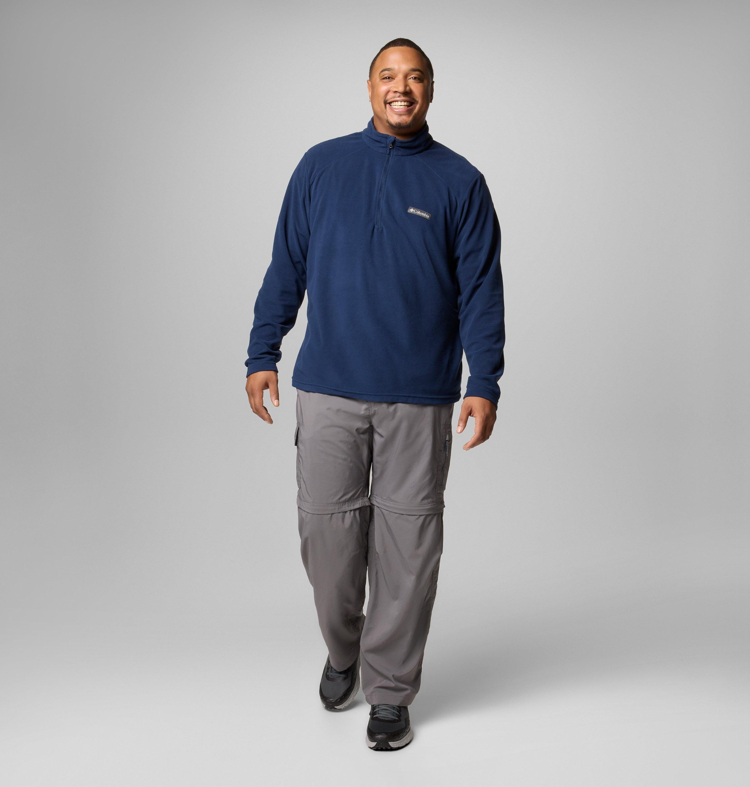 heren lake aloha fleece trui met halve rits - groot