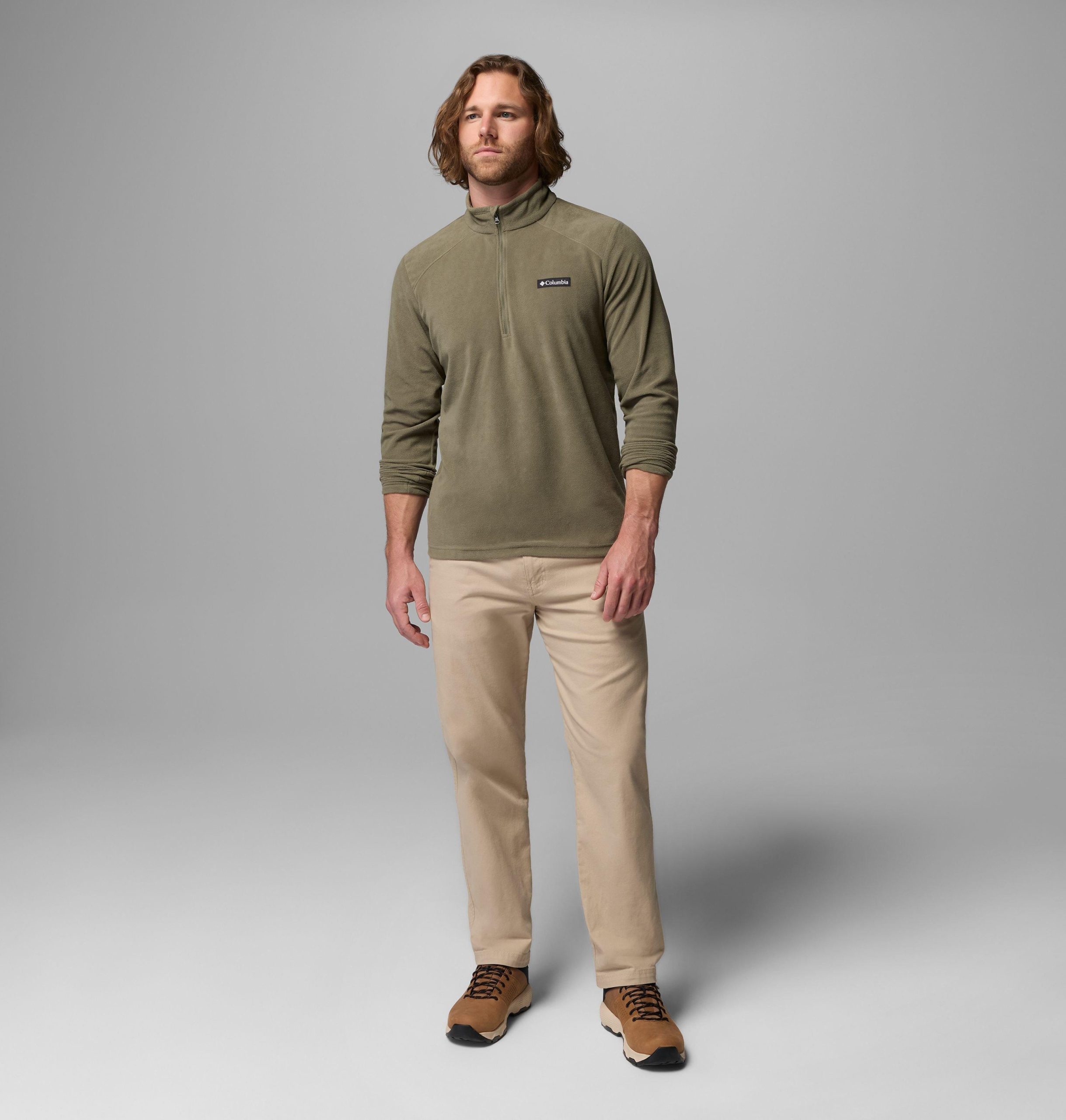 heren lake aloha fleece trui met halve rits - lang