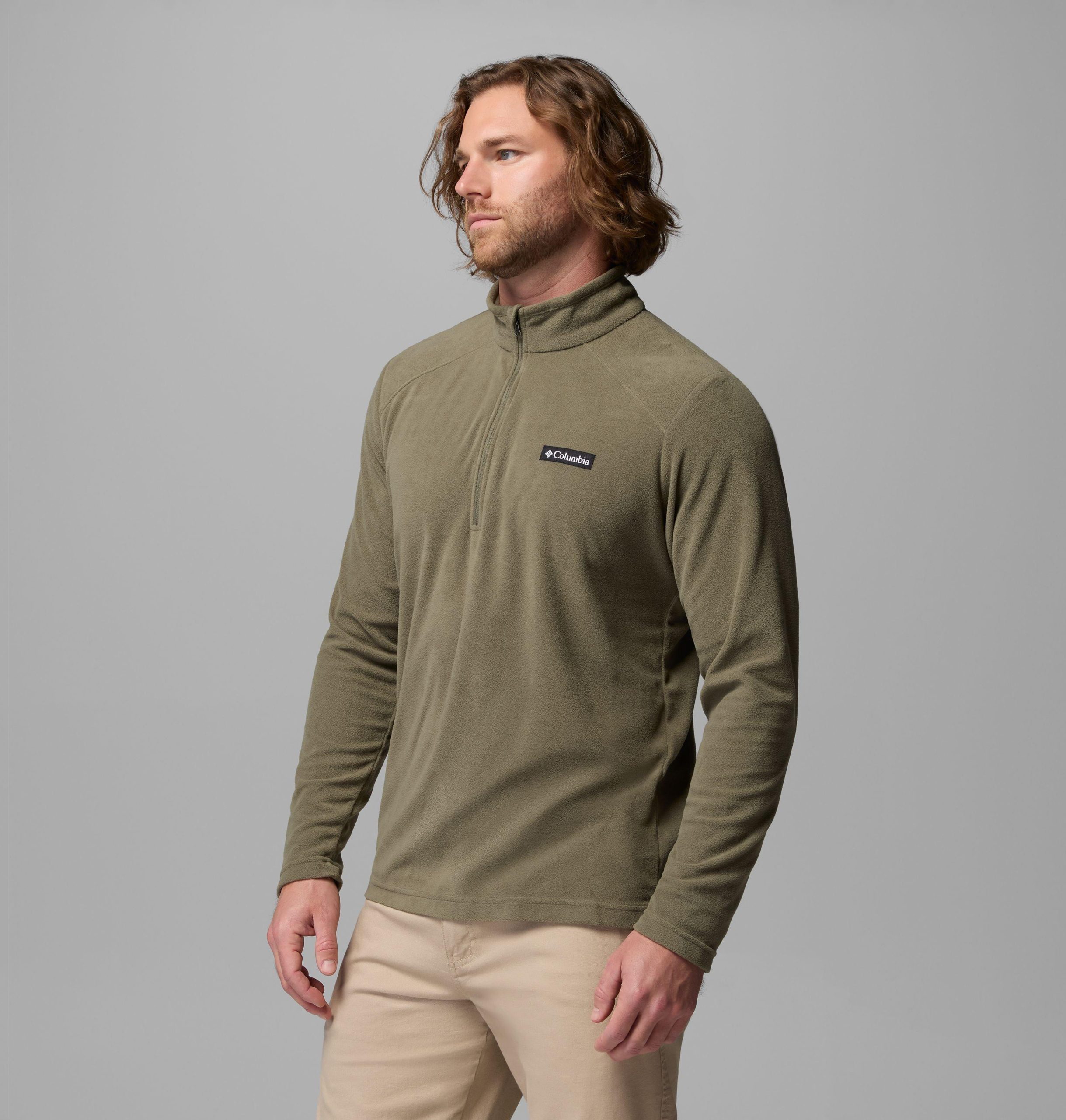 heren lake aloha fleece trui met halve rits - lang