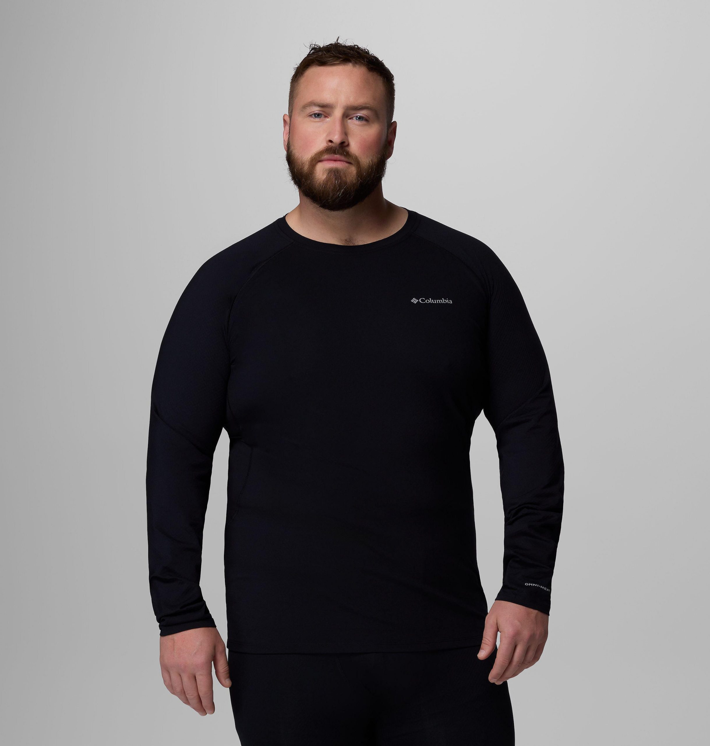 heren omni-heat infinity gebreid shirt met lange mouwen en ronde hals - grote maten