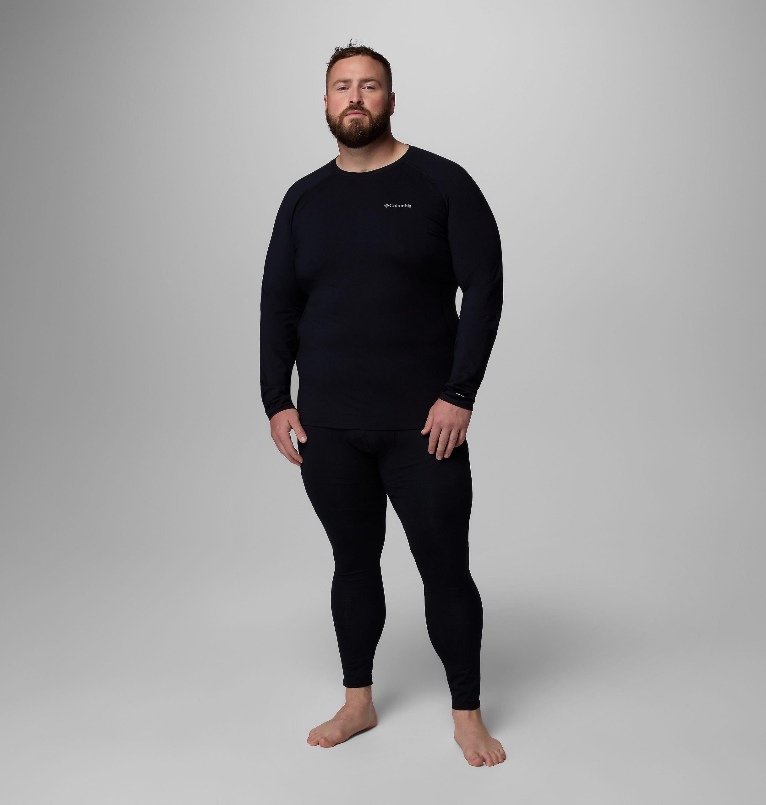 heren omni-heat infinity gebreid shirt met lange mouwen en ronde hals - grote maten