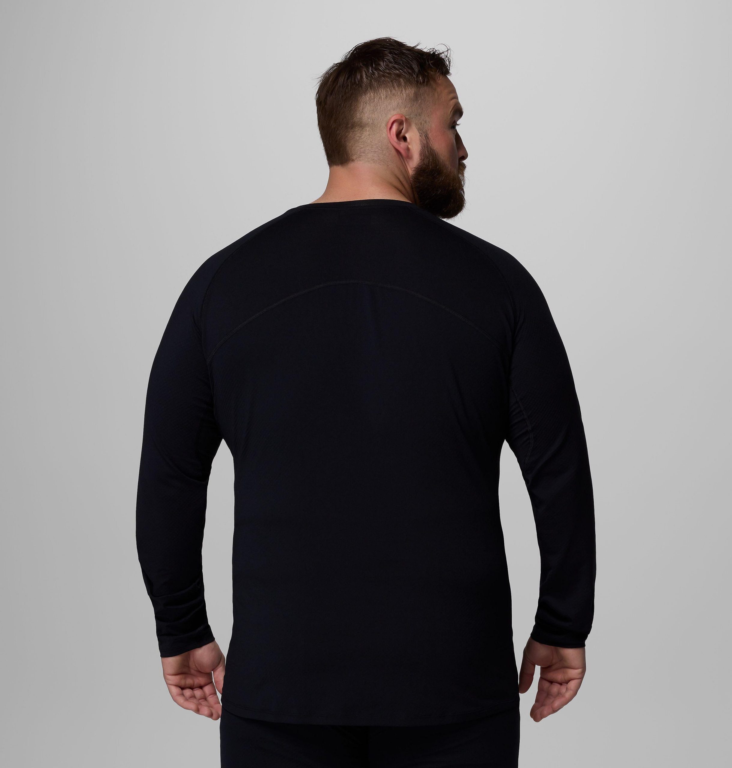 heren omni-heat infinity gebreid shirt met lange mouwen en ronde hals - grote maten