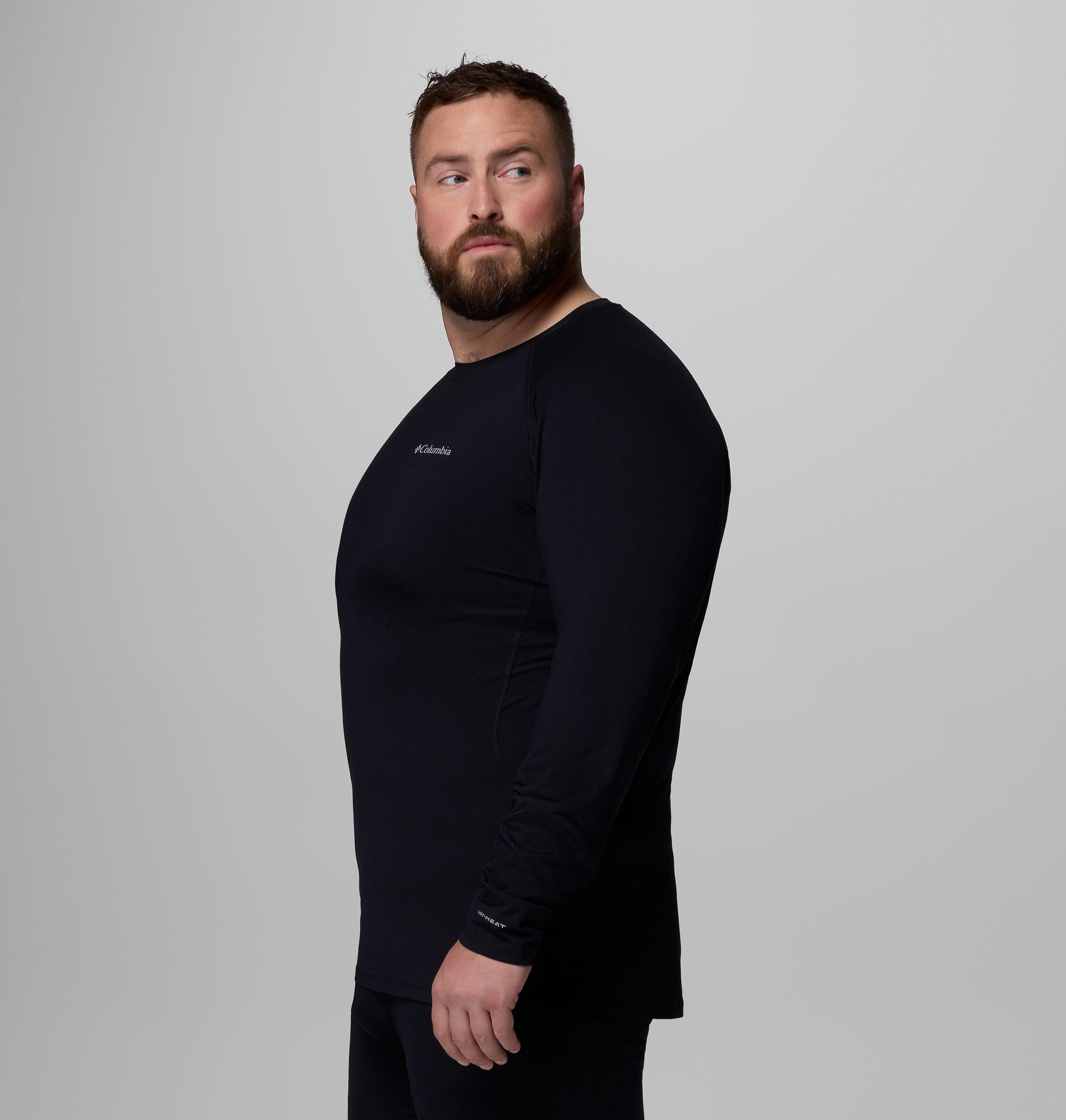 heren omni-heat infinity gebreid shirt met lange mouwen en ronde hals - grote maten