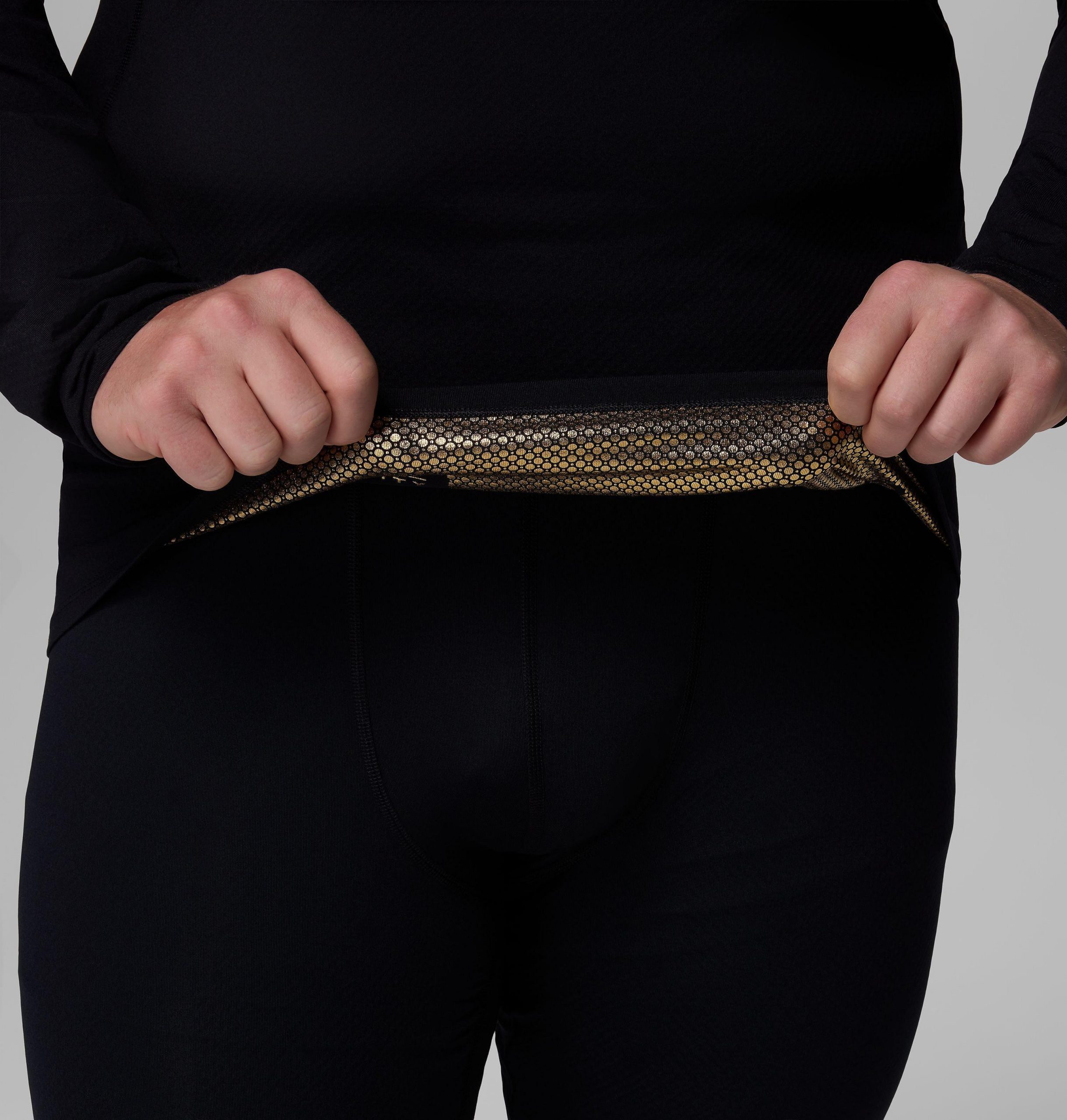 heren omni-heat infinity gebreid shirt met lange mouwen en ronde hals - grote maten