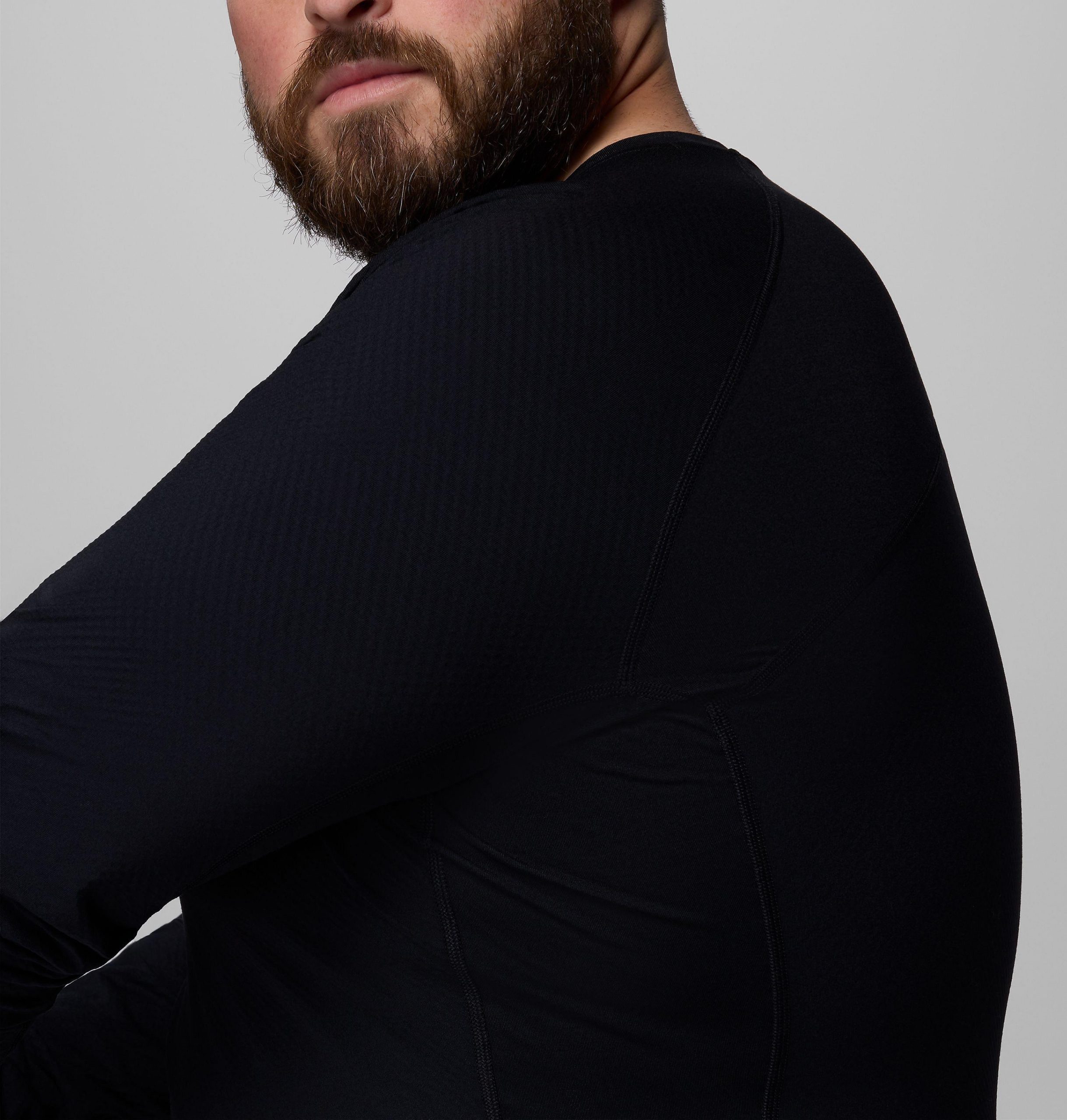 heren omni-heat infinity gebreid shirt met lange mouwen en ronde hals - grote maten