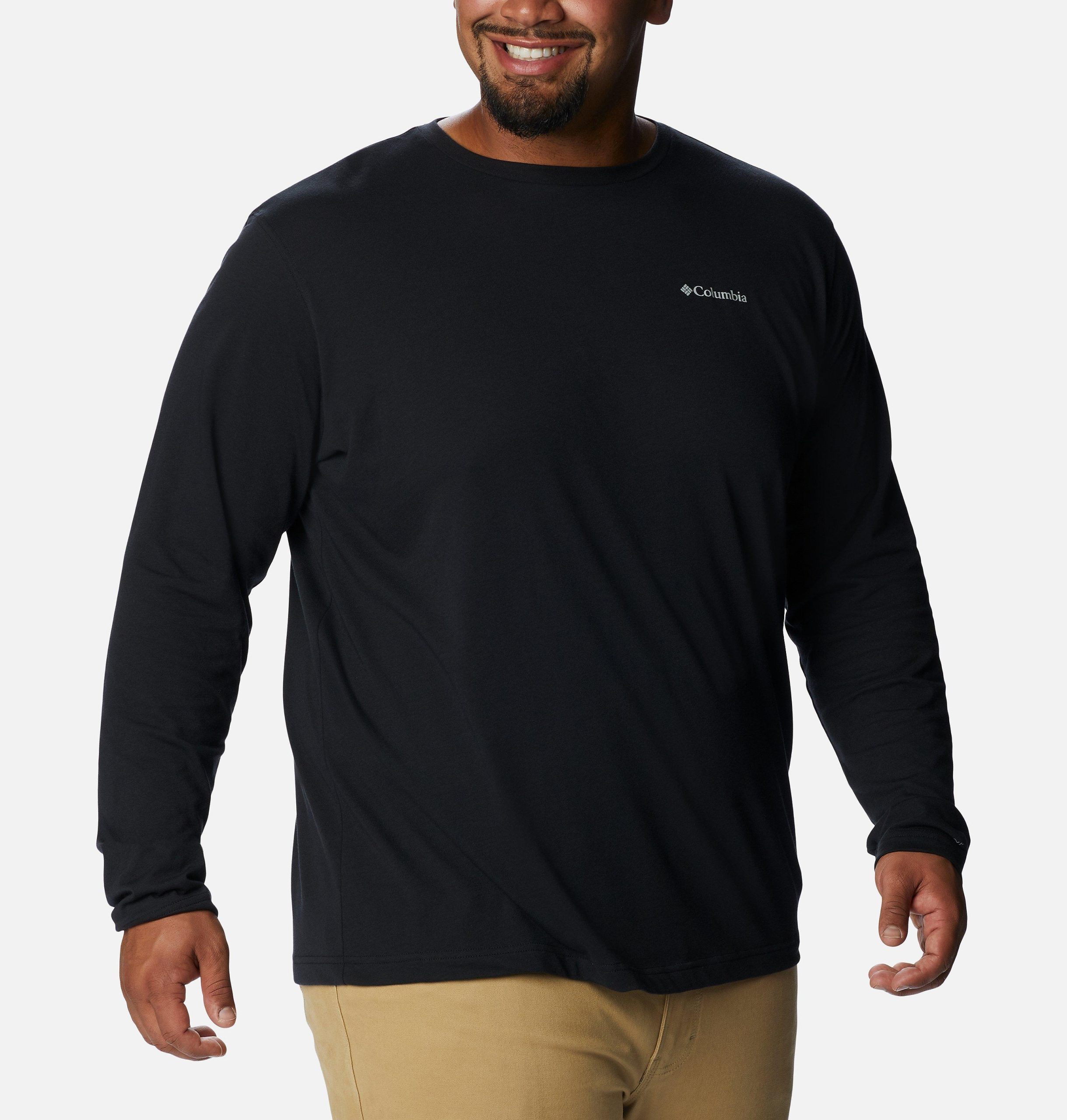 heren thistletown hills shirt met lange mouwen en ronde hals - grote maten