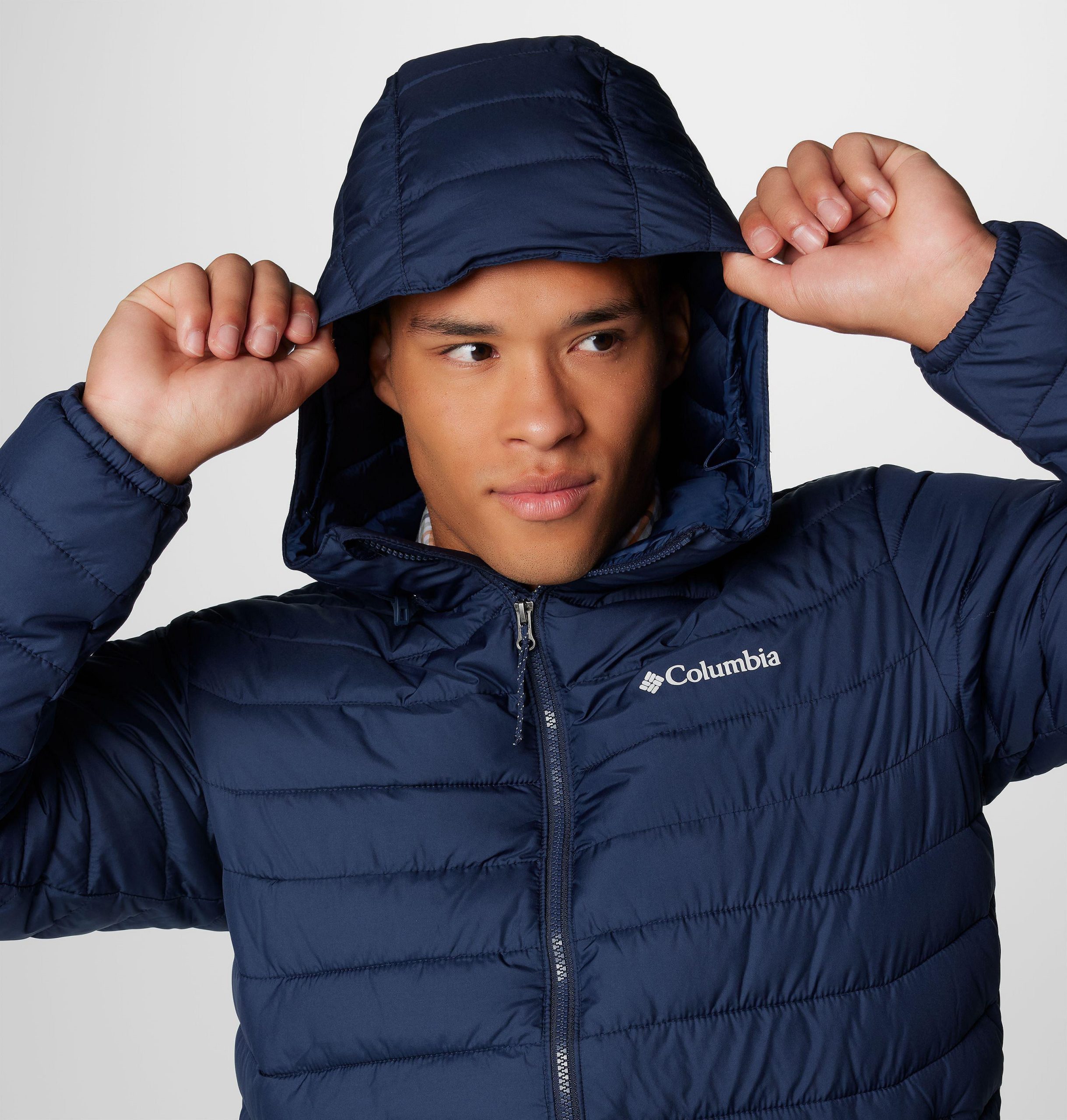 heren powder lite ii hooded jacket - lang