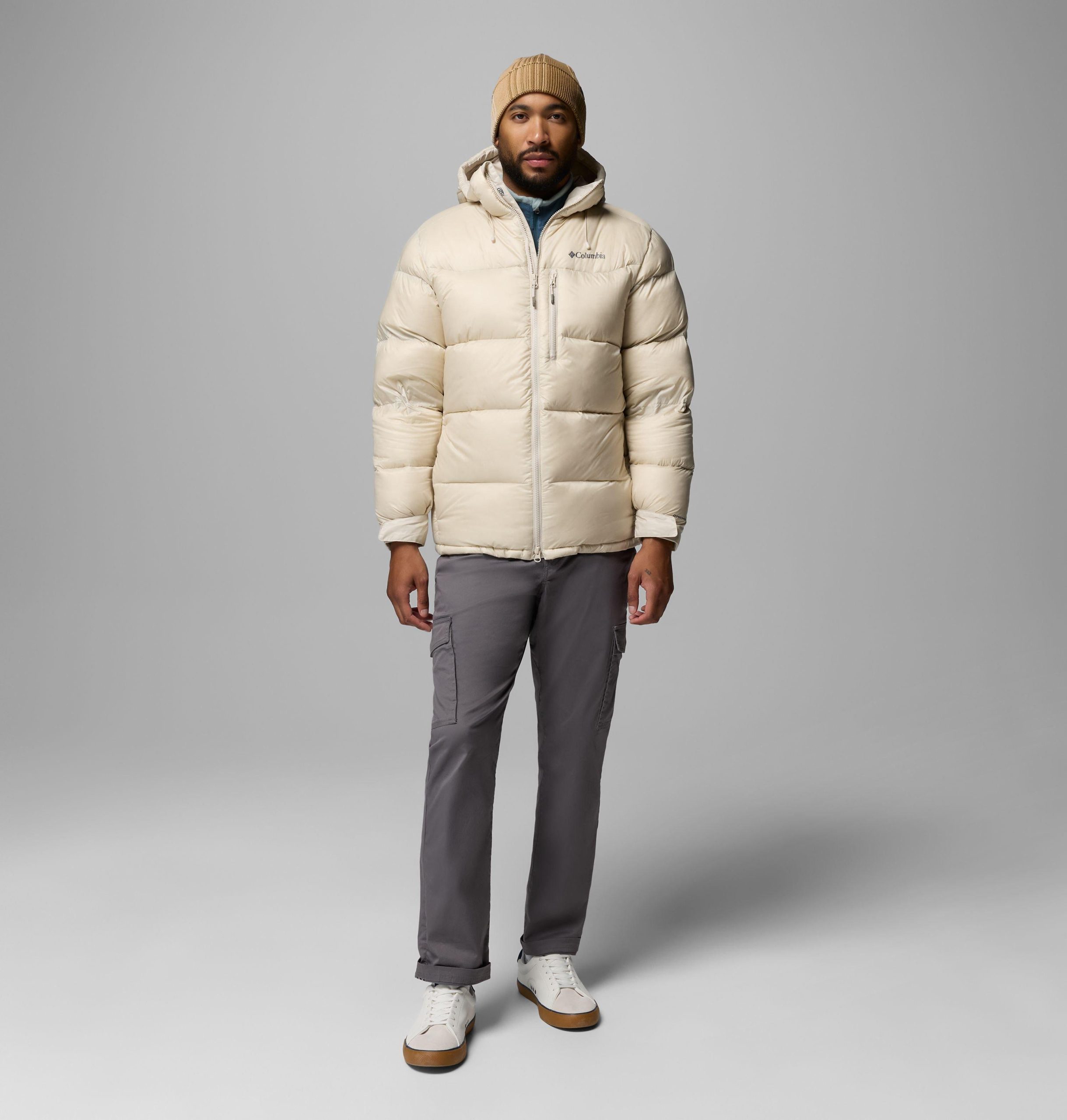 heren cloudview donsjack met capuchon
