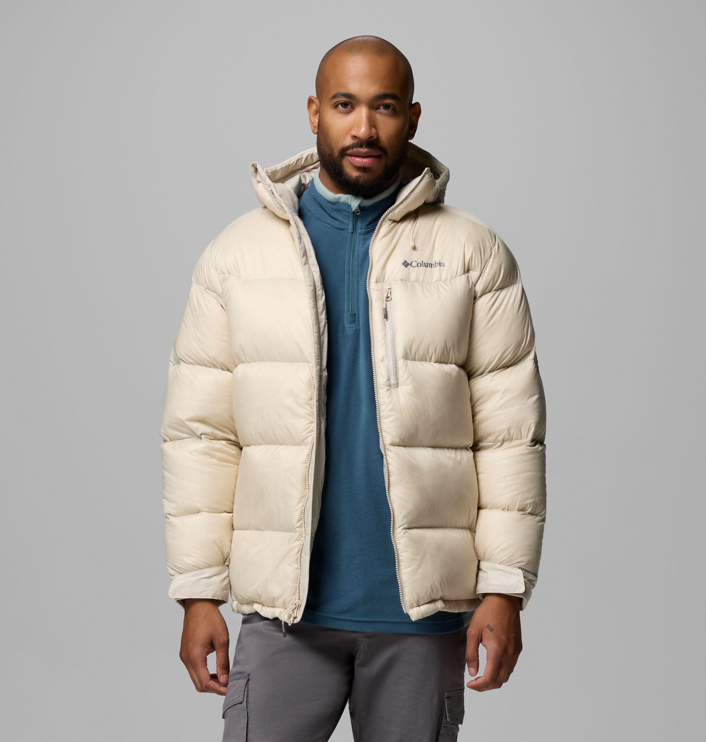 heren cloudview donsjack met capuchon