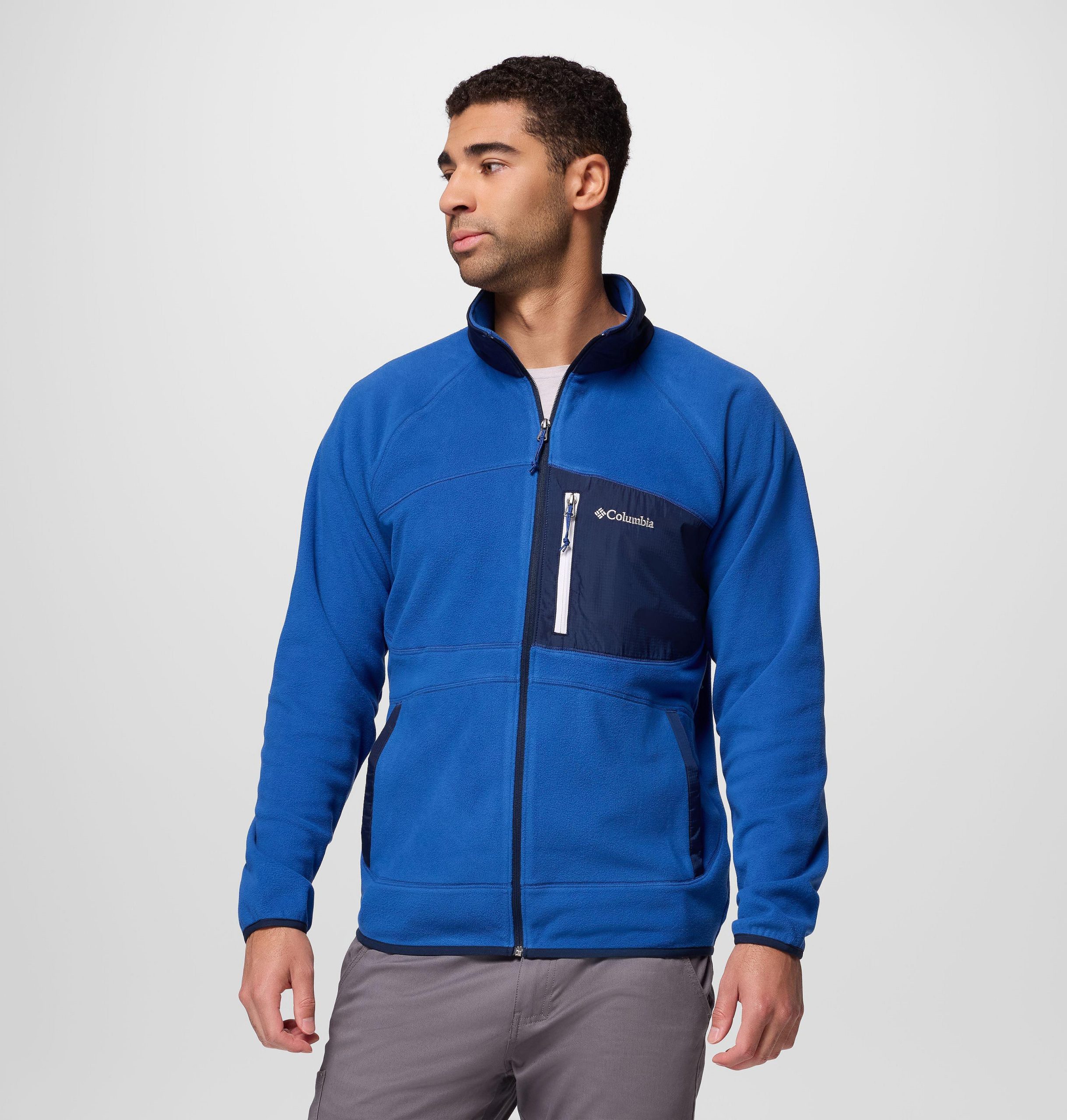 heren fast trek overlay fleece jas met volledige ritssluiting