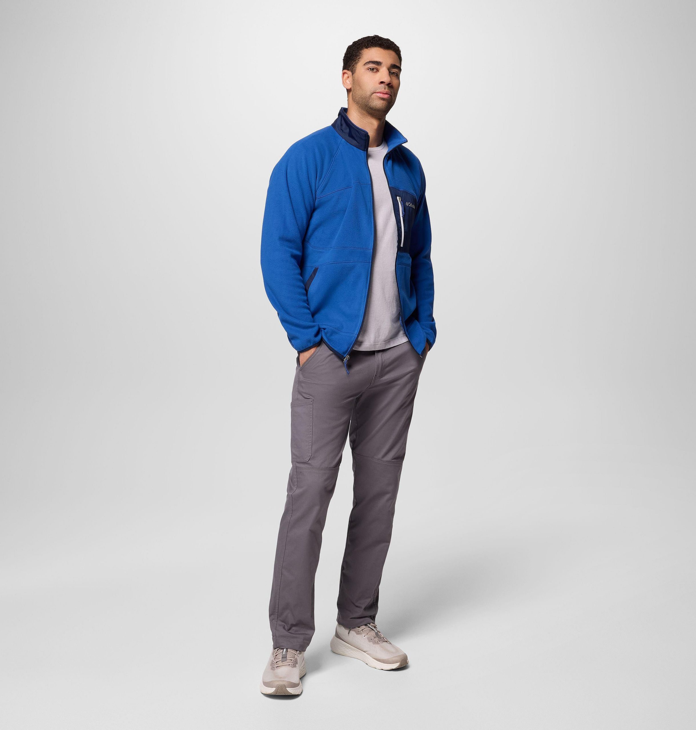 heren fast trek overlay fleece jas met volledige ritssluiting