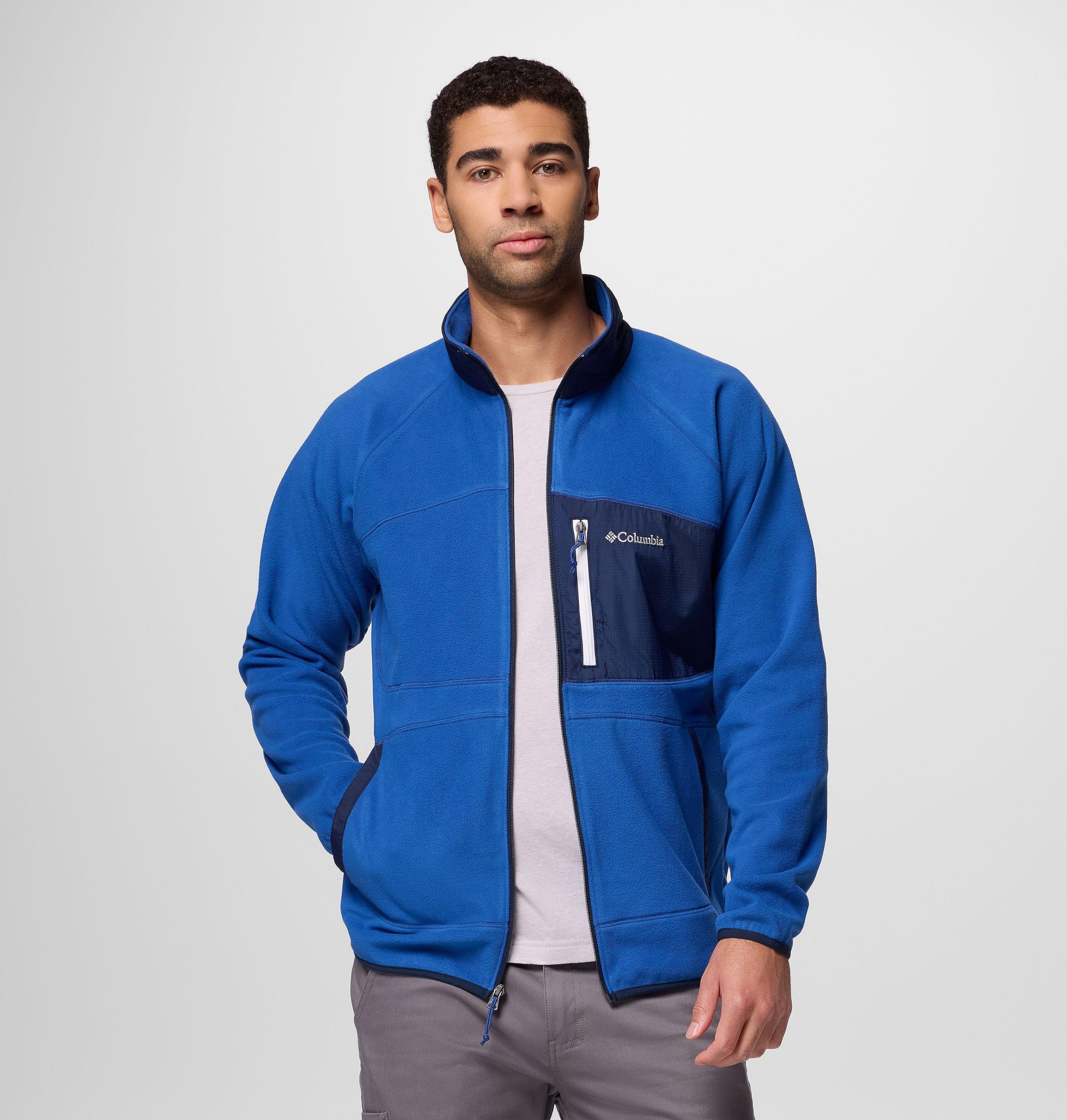 heren fast trek overlay fleece jas met volledige ritssluiting