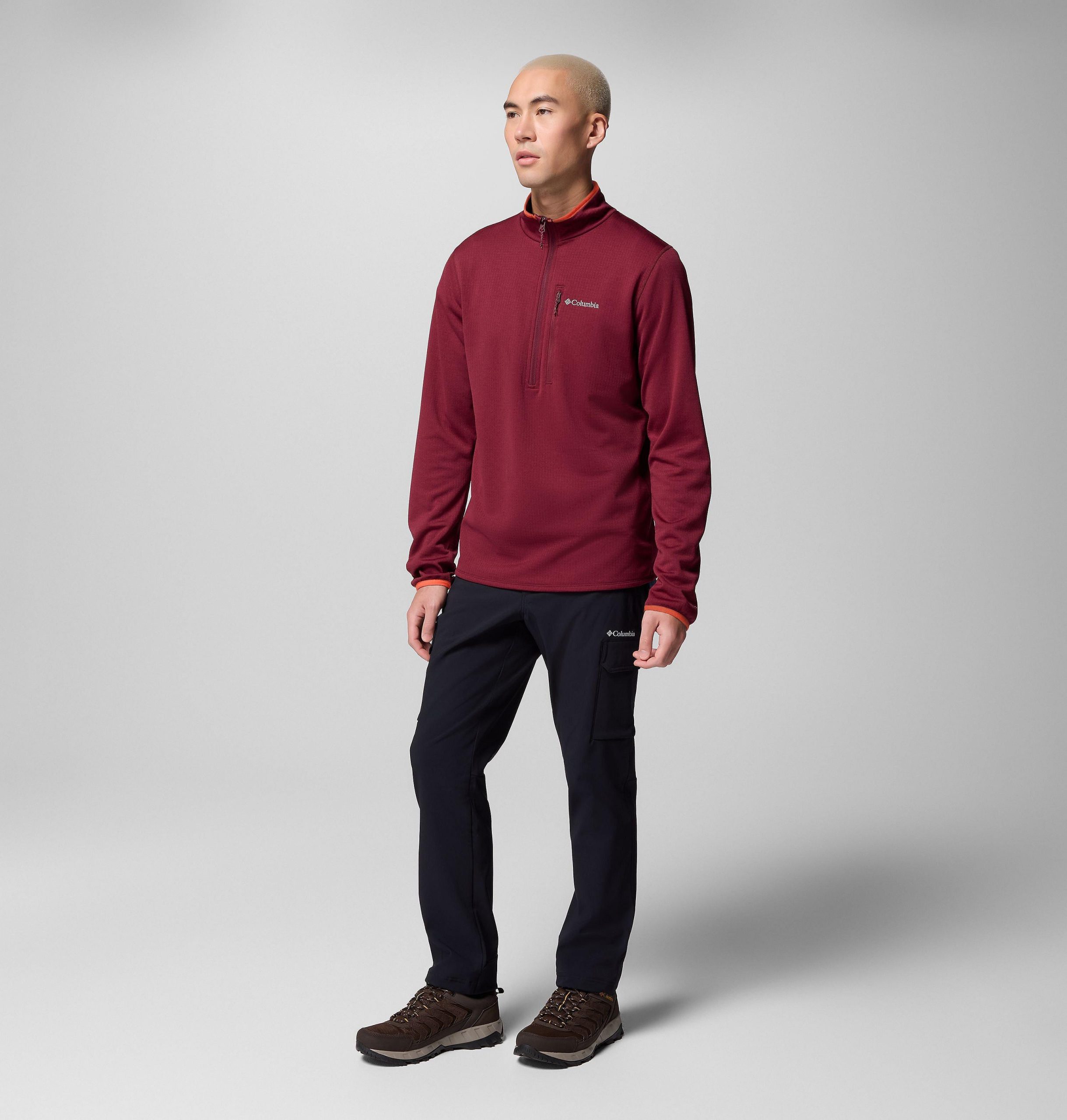 heren essential hike grid fleece half zip pullover