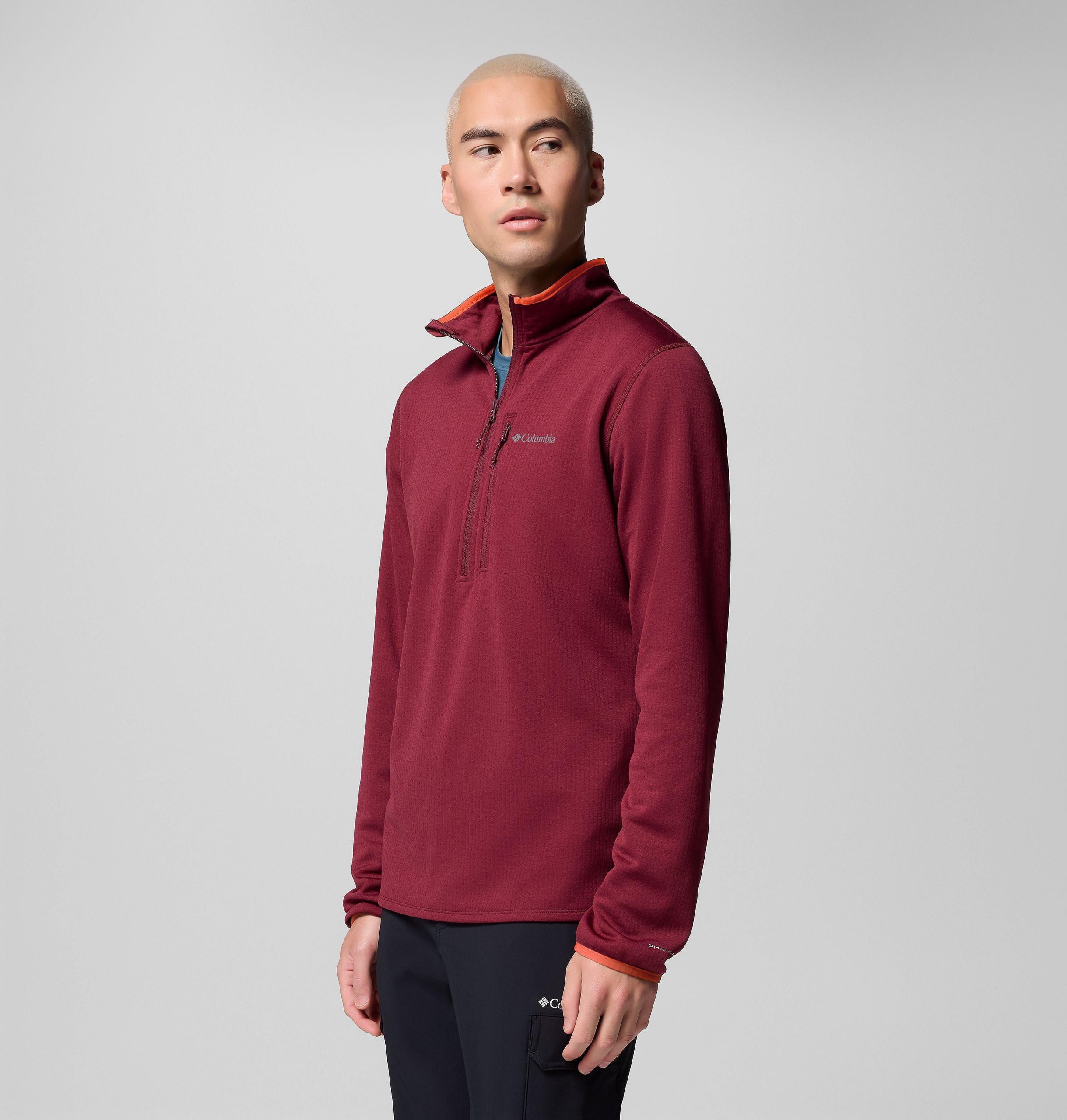 heren essential hike grid fleece half zip pullover