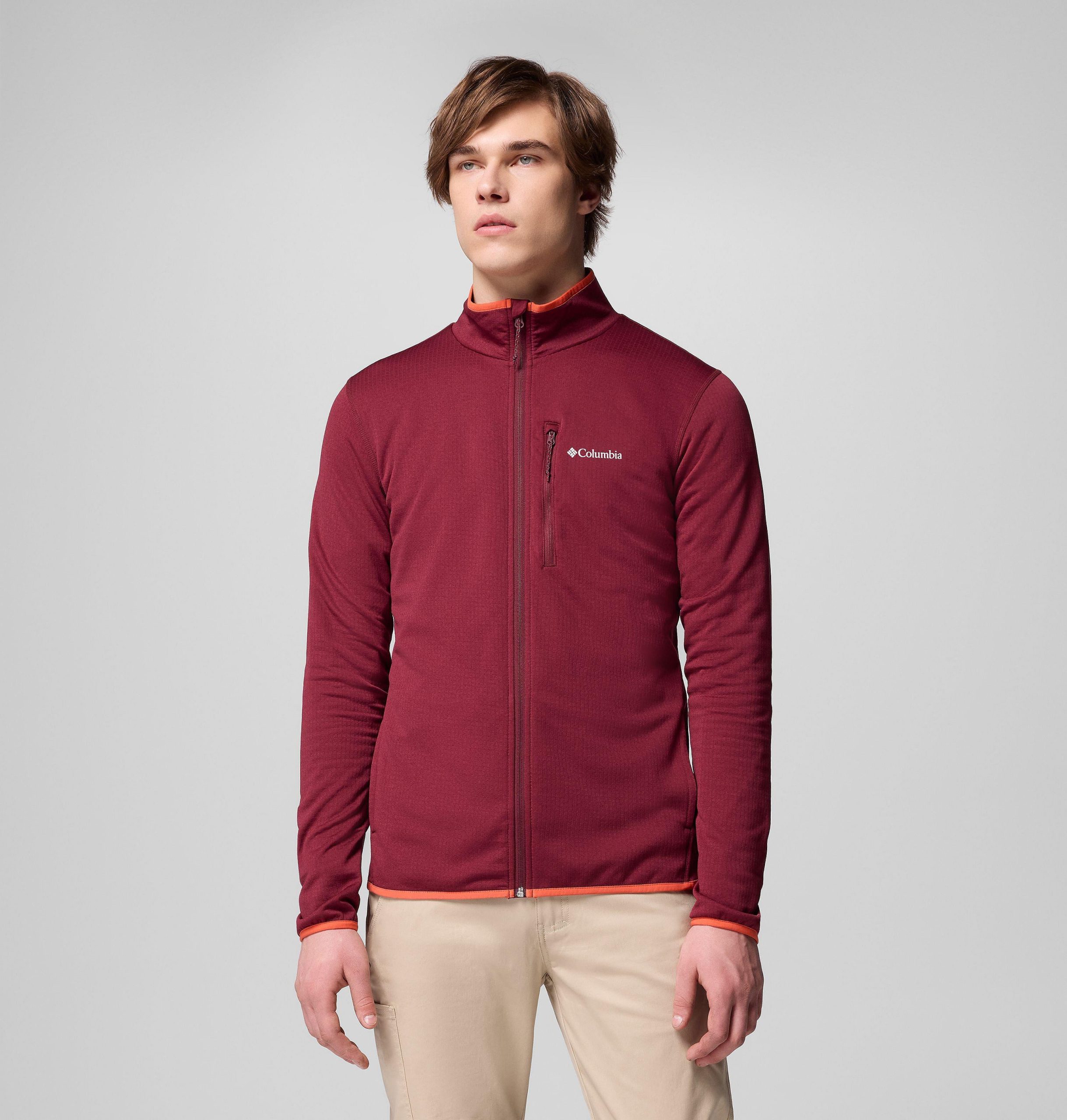 heren essential hike grid fleece full zip jacket