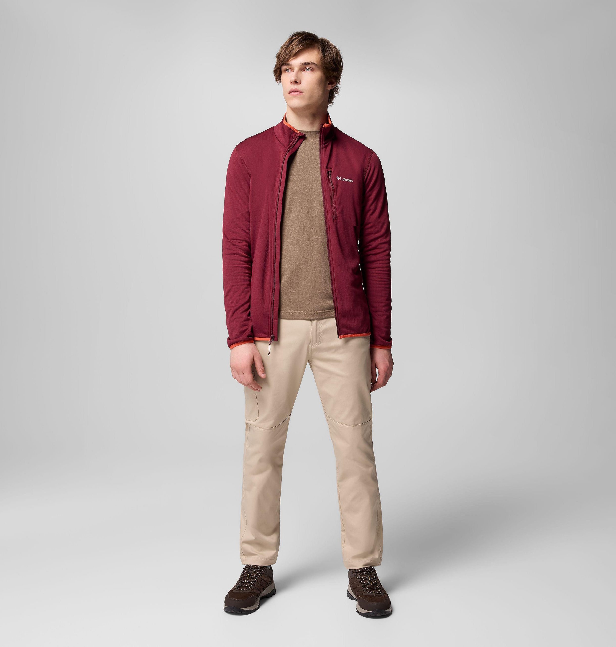 heren essential hike grid fleece full zip jacket