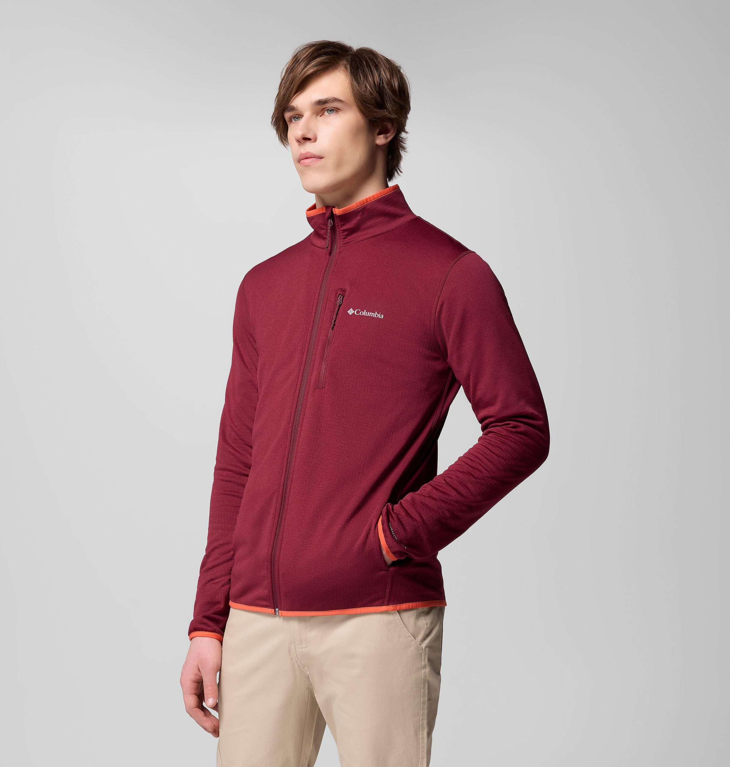 heren essential hike grid fleece full zip jacket