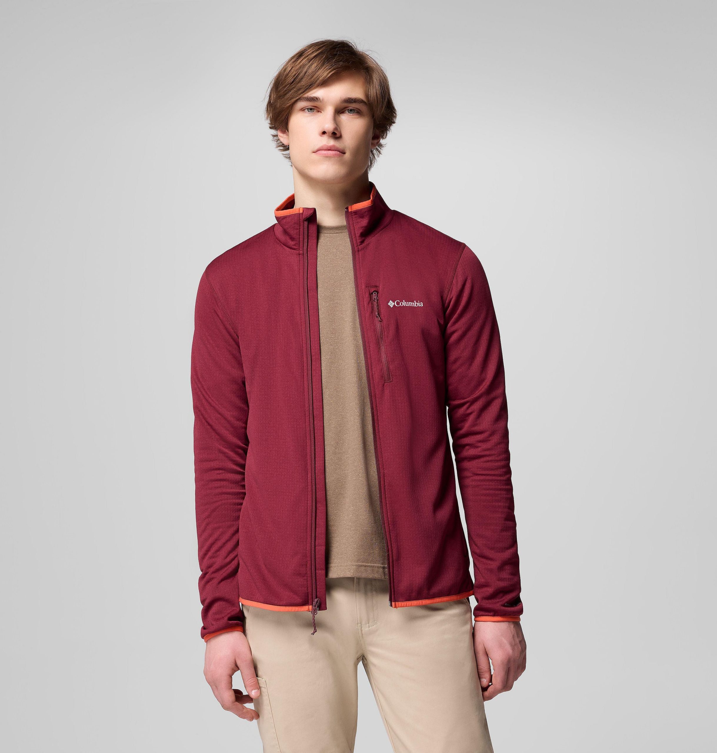 heren essential hike grid fleece full zip jacket