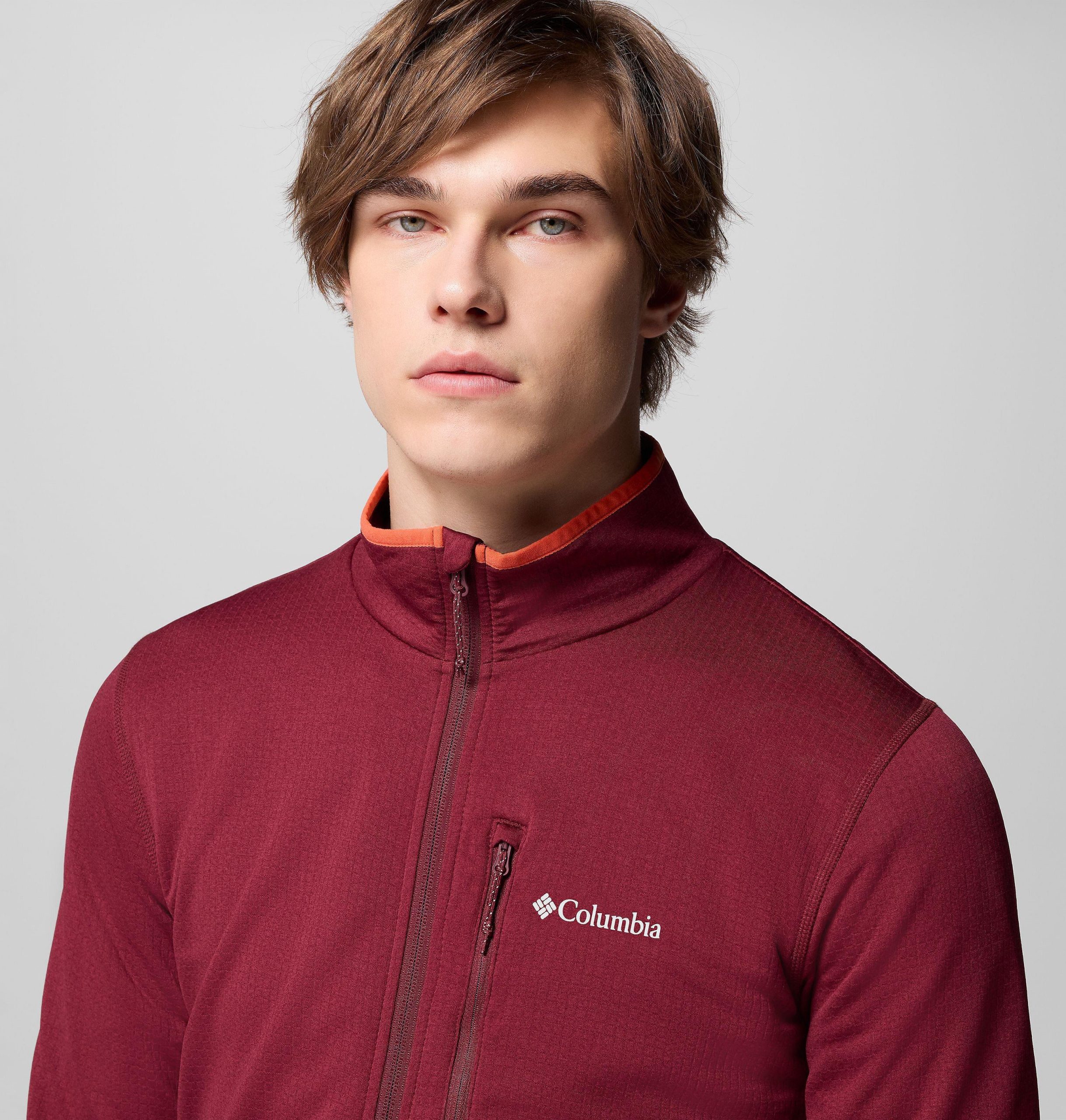 heren essential hike grid fleece full zip jacket