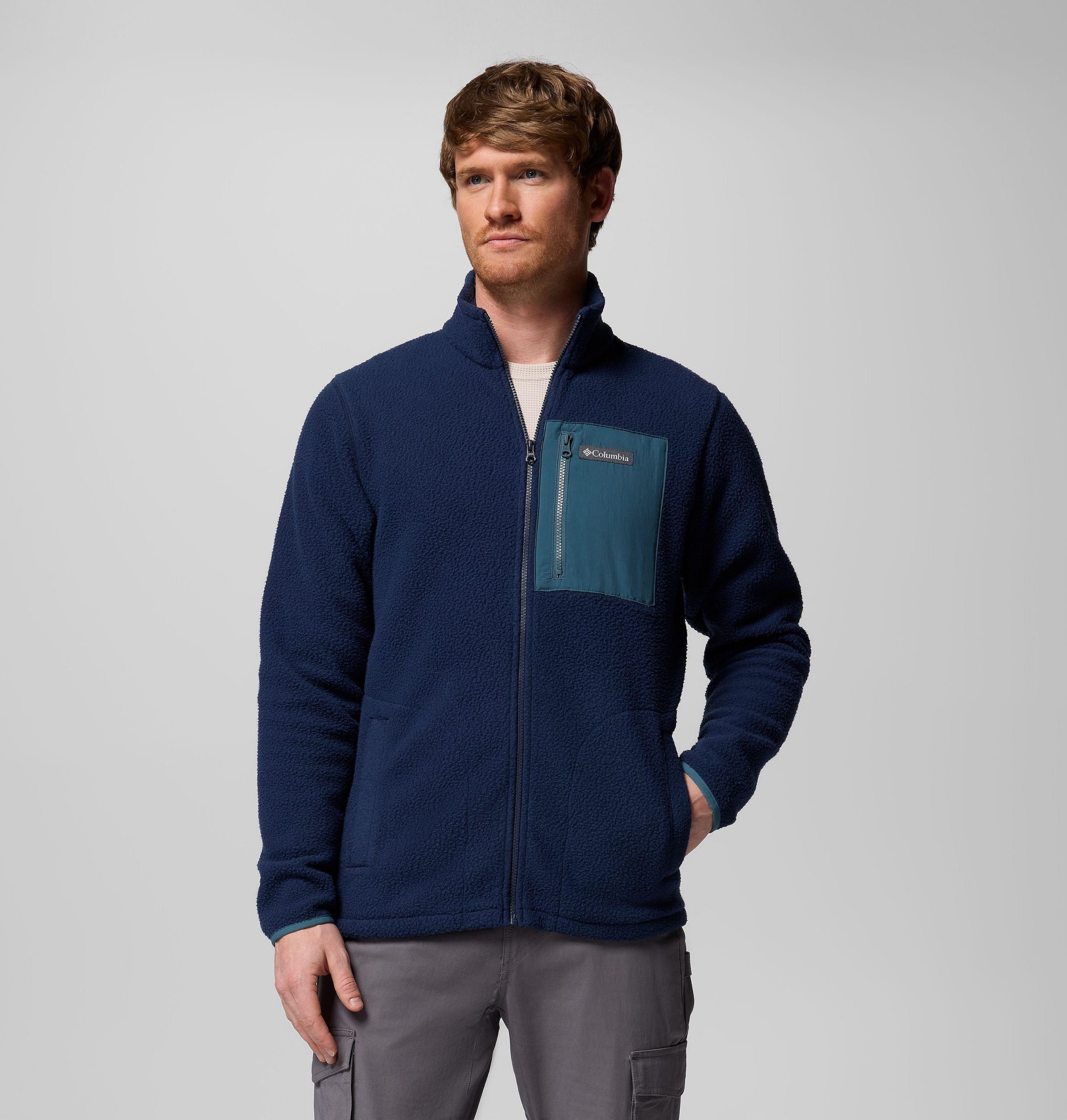 jasper ridge fleecevest met kiezelstructuur en volledige ritssluiting voor heren