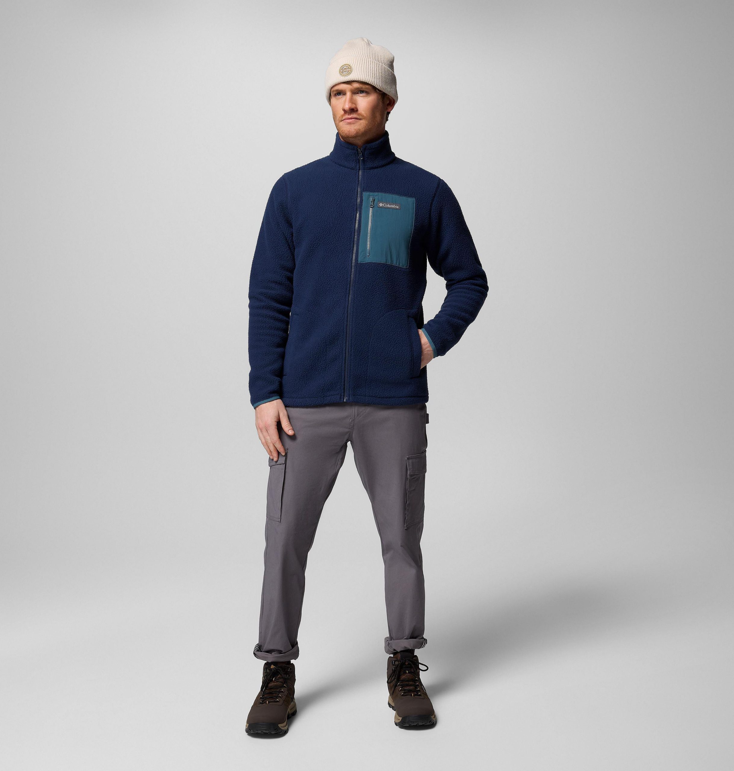 jasper ridge fleecevest met kiezelstructuur en volledige ritssluiting voor heren
