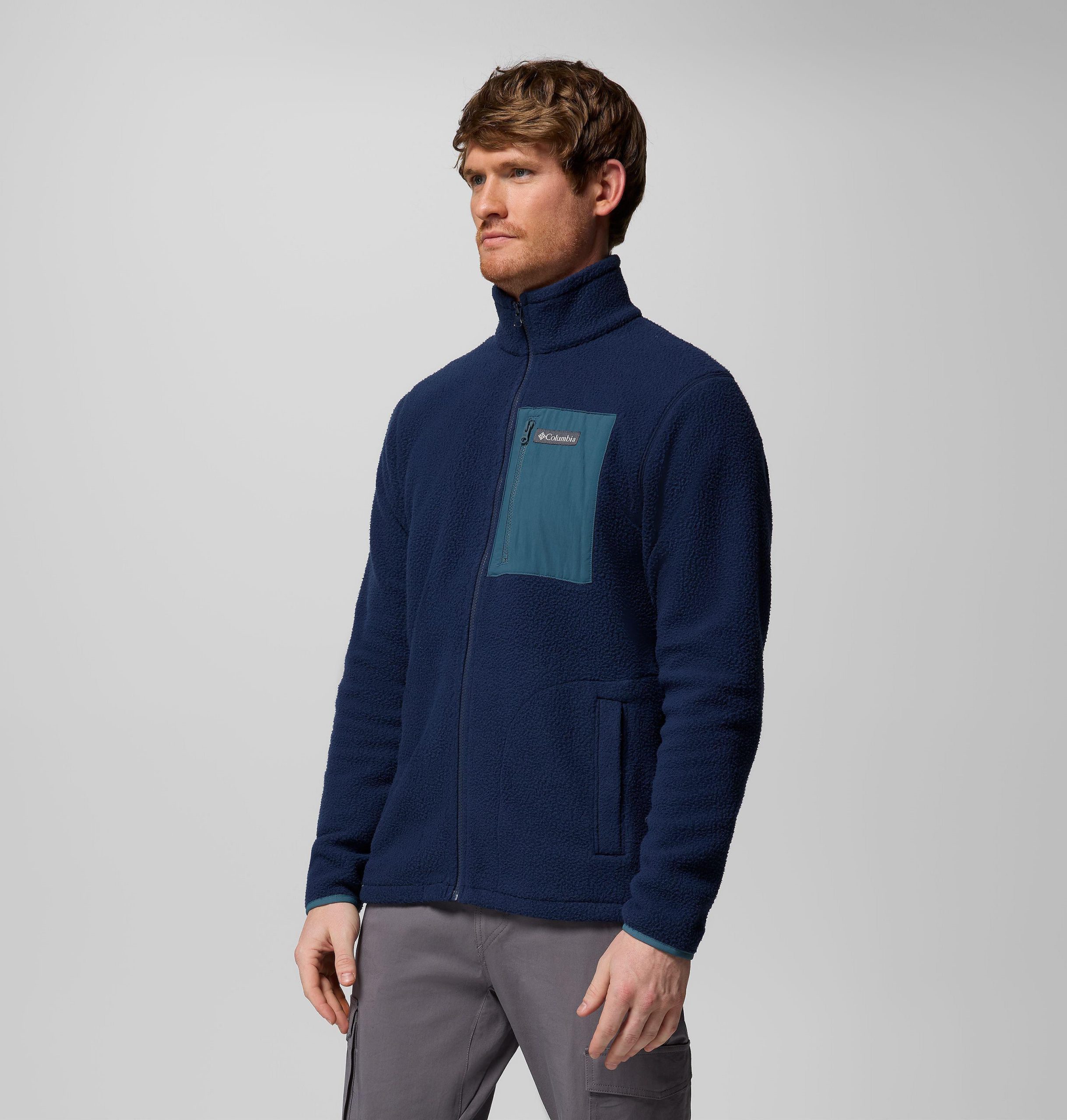 jasper ridge fleecevest met kiezelstructuur en volledige ritssluiting voor heren