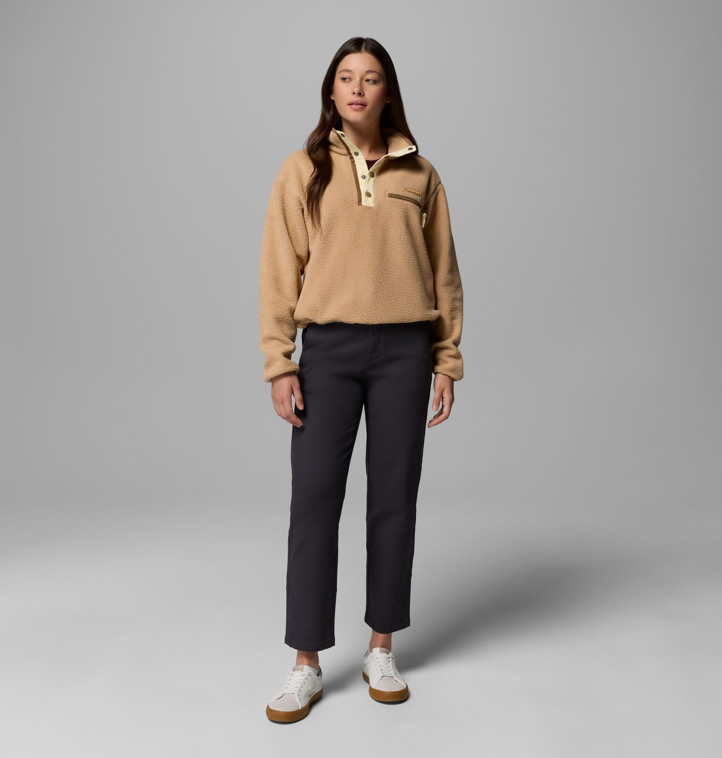 dames helvetia ii cropped half snap fleece pullover