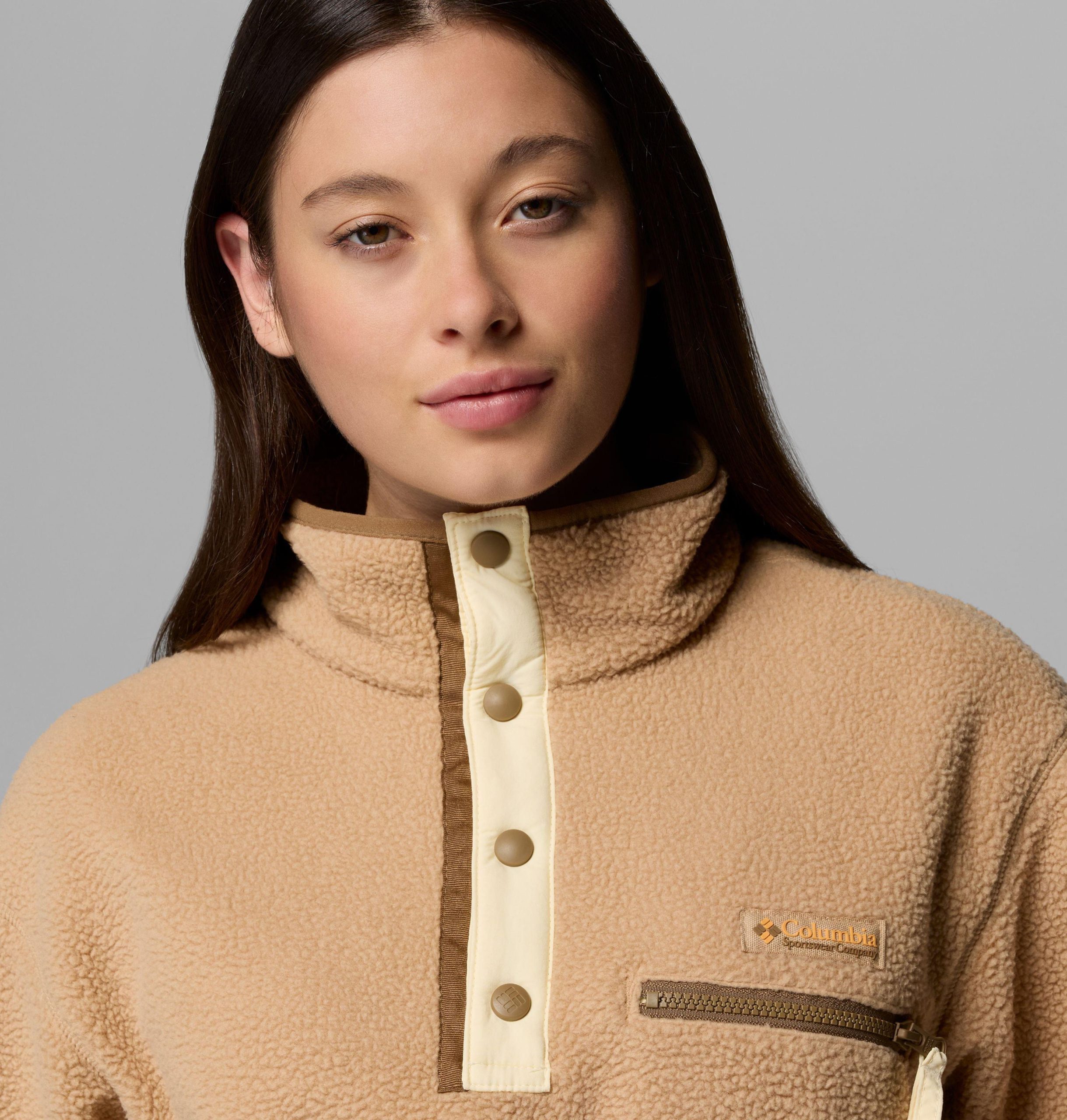 dames helvetia ii cropped half snap fleece pullover