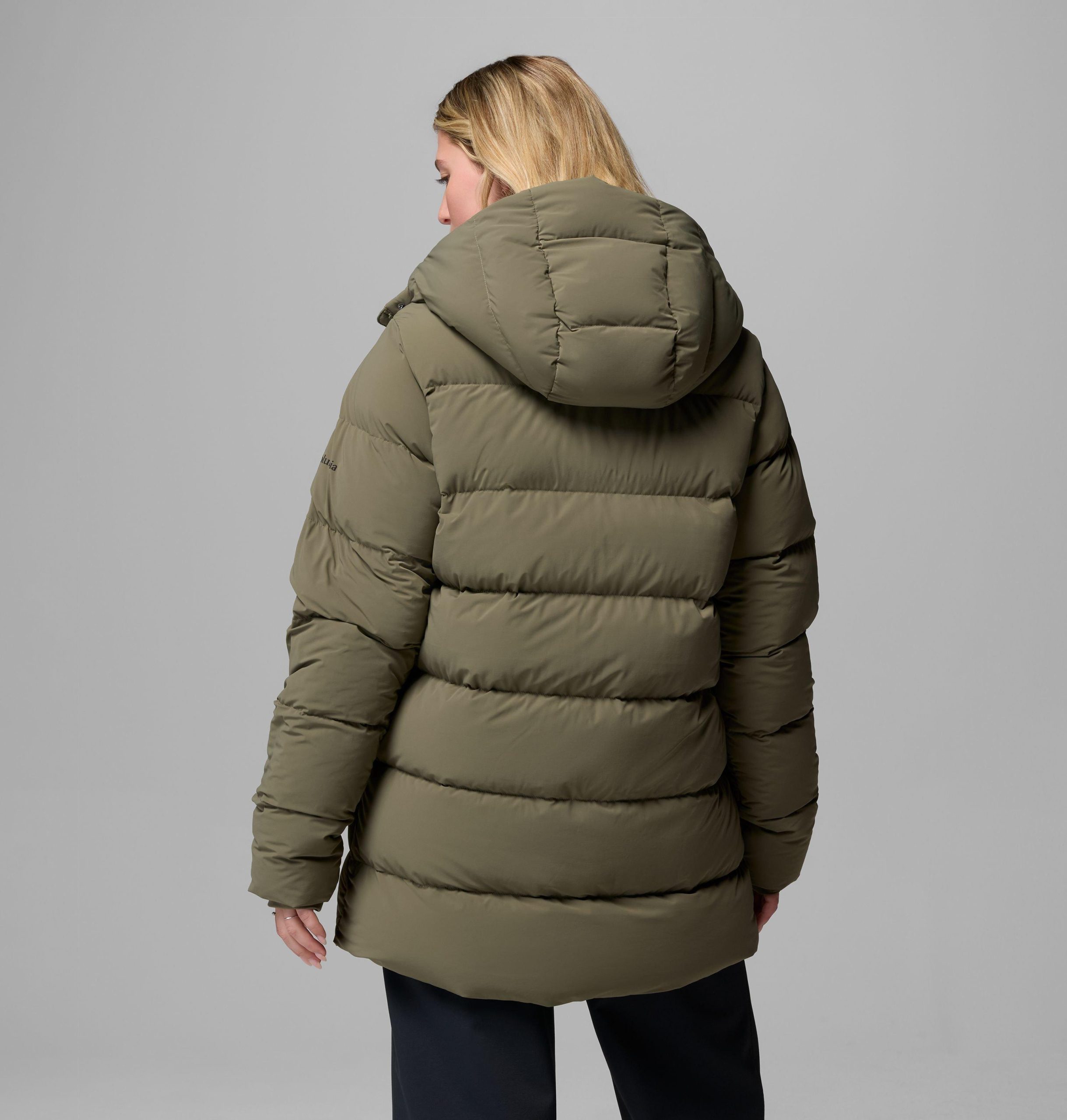 dames amaze puff mid hooded jacket