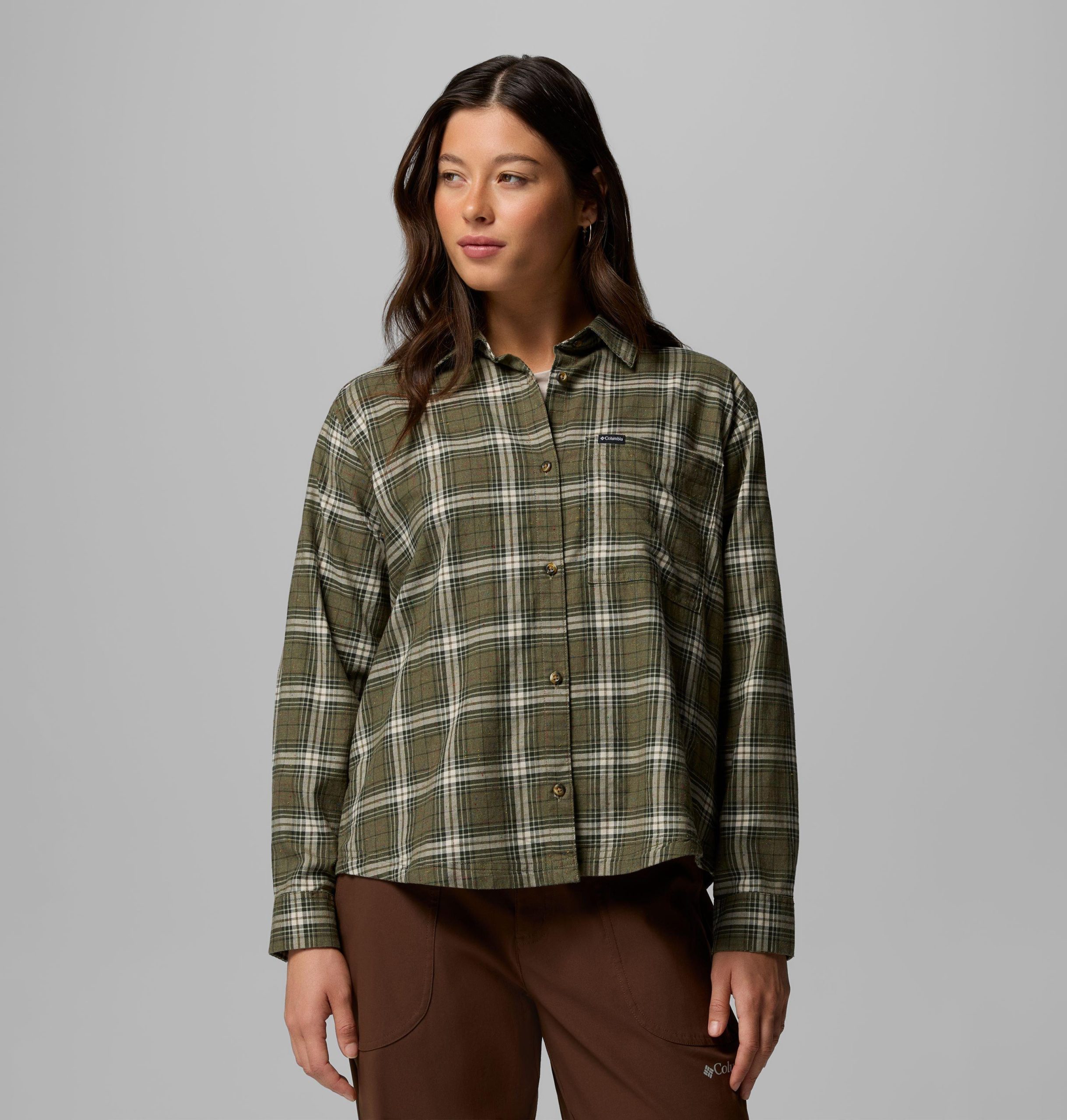 dames blue point creek geweven shirt met lange mouwen