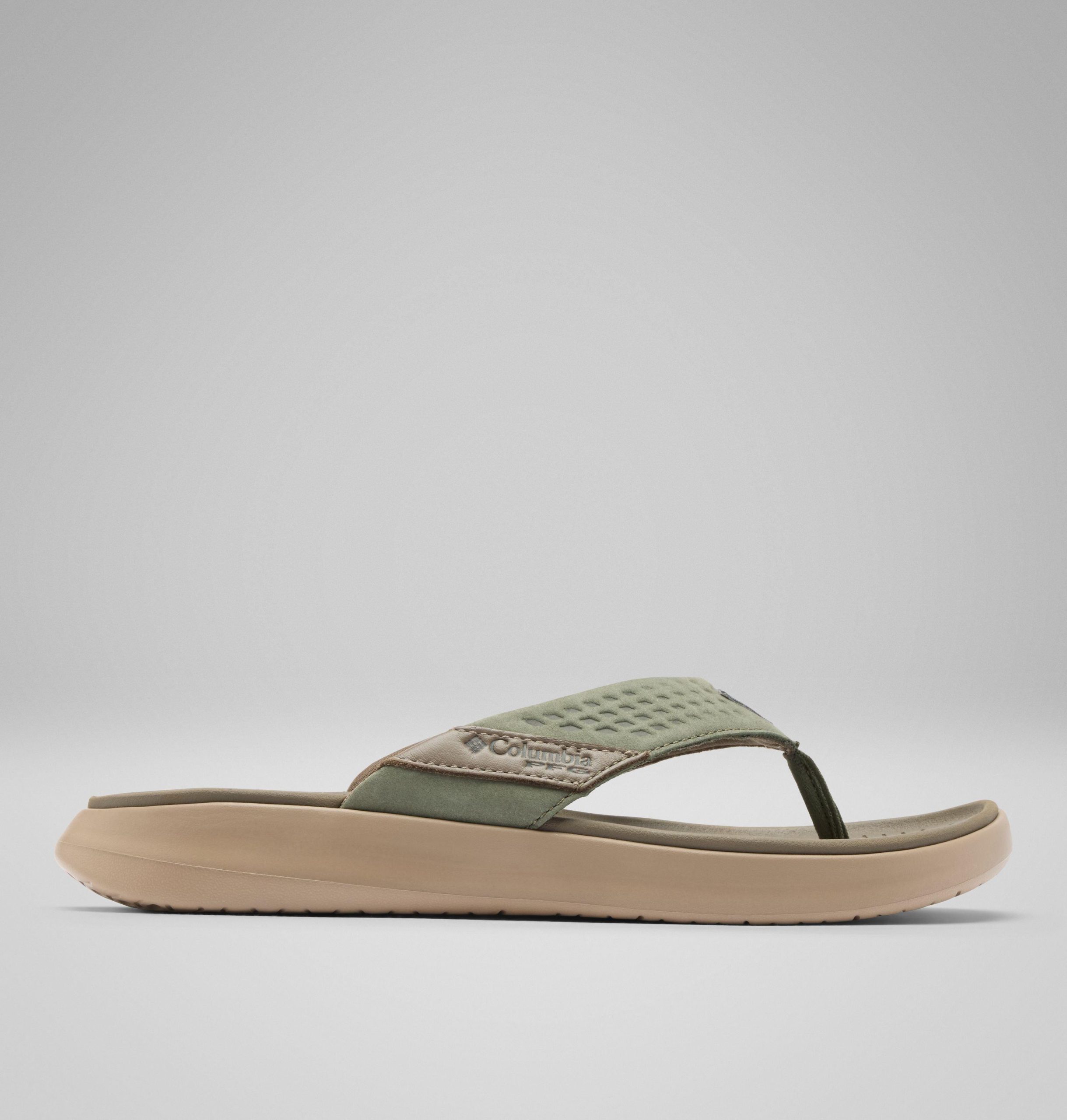 heren boatside leren teenslippers